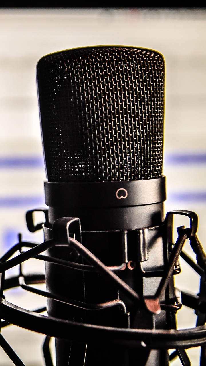 Обои микрофон, звуковое оборудование, студия звукозаписи, электронное устройство, технологии в разрешении 720x1280