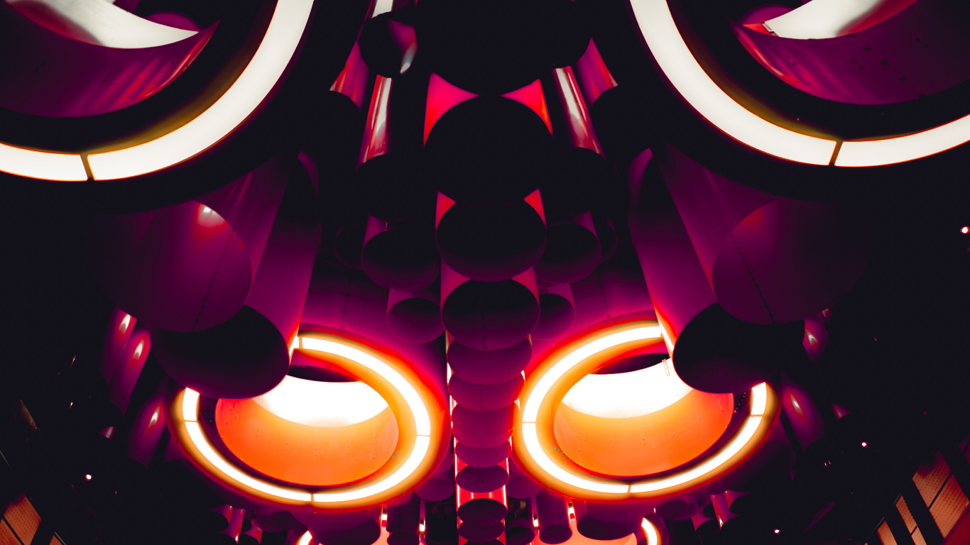 Обои Апельсин, пурпур, розовый, узор, иллюстрация в разрешении 1366x768