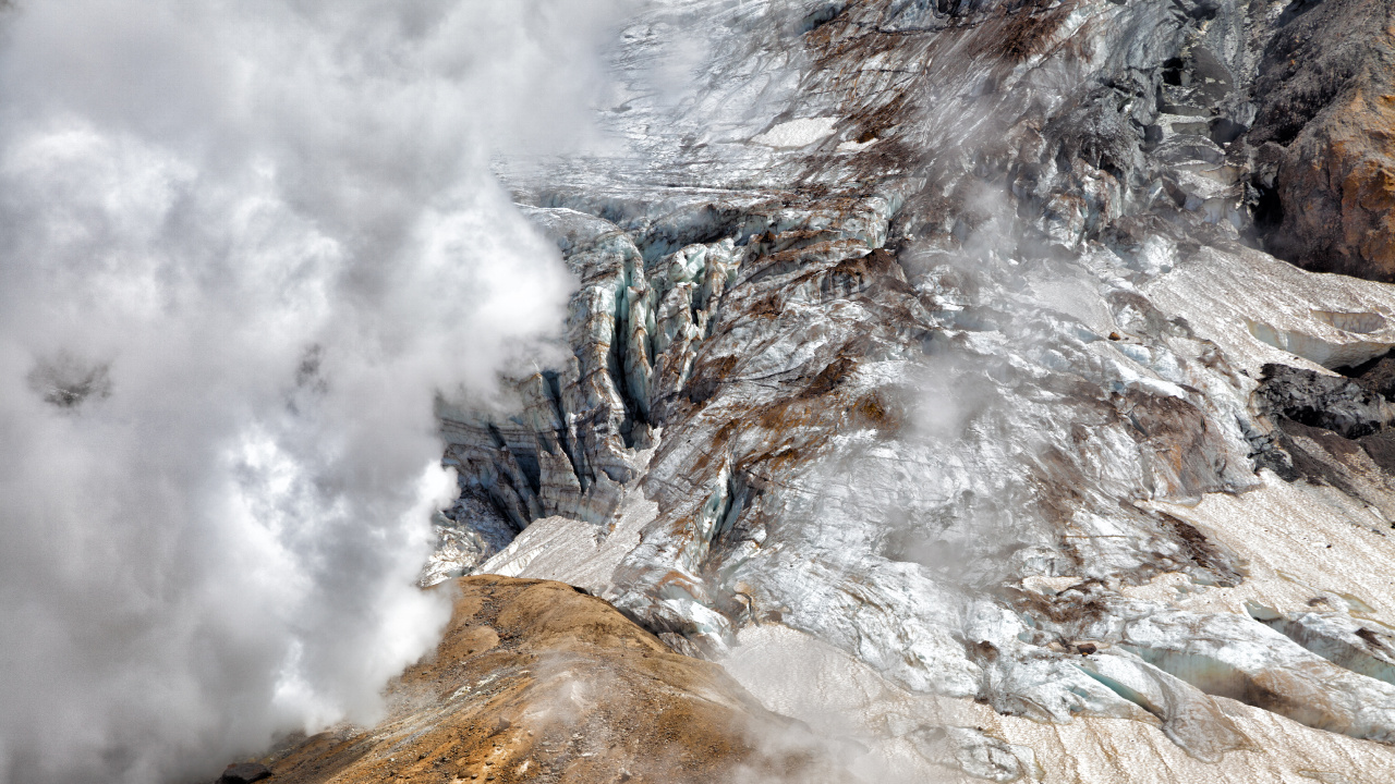 Обои природа, рок, гора, ледяная форма, формирование в разрешении 1280x720