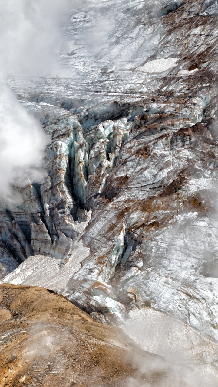 Обои природа, рок, гора, ледяная форма, формирование в разрешении 720x1280