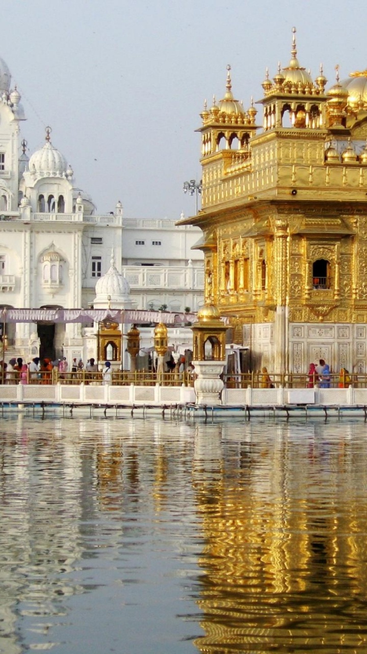 Обои золотой храм, здание, индуистский храм, храм, место поклонения в разрешении 720x1280