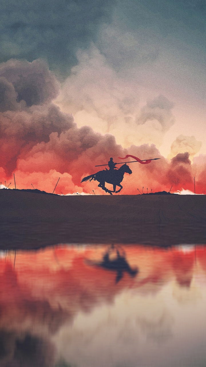 Обои дейенерис таргариен, облако, отражение, дым, визуальное искусство в разрешении 720x1280