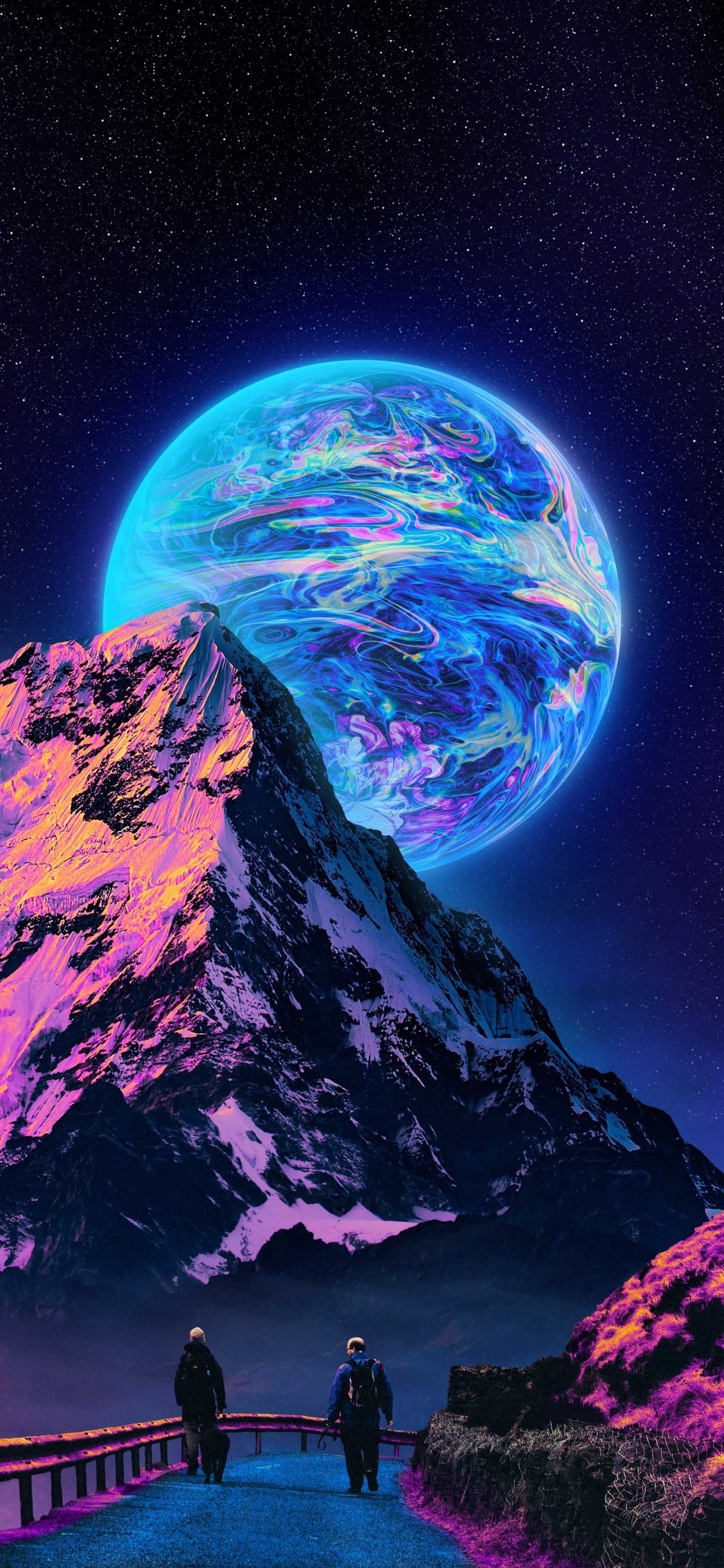 Обои природа, атмосфера, мир, свет, синий в разрешении 1125x2436