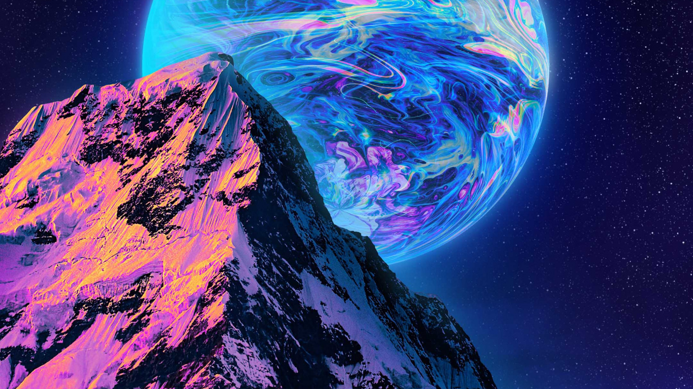 Обои природа, атмосфера, мир, свет, синий в разрешении 1366x768