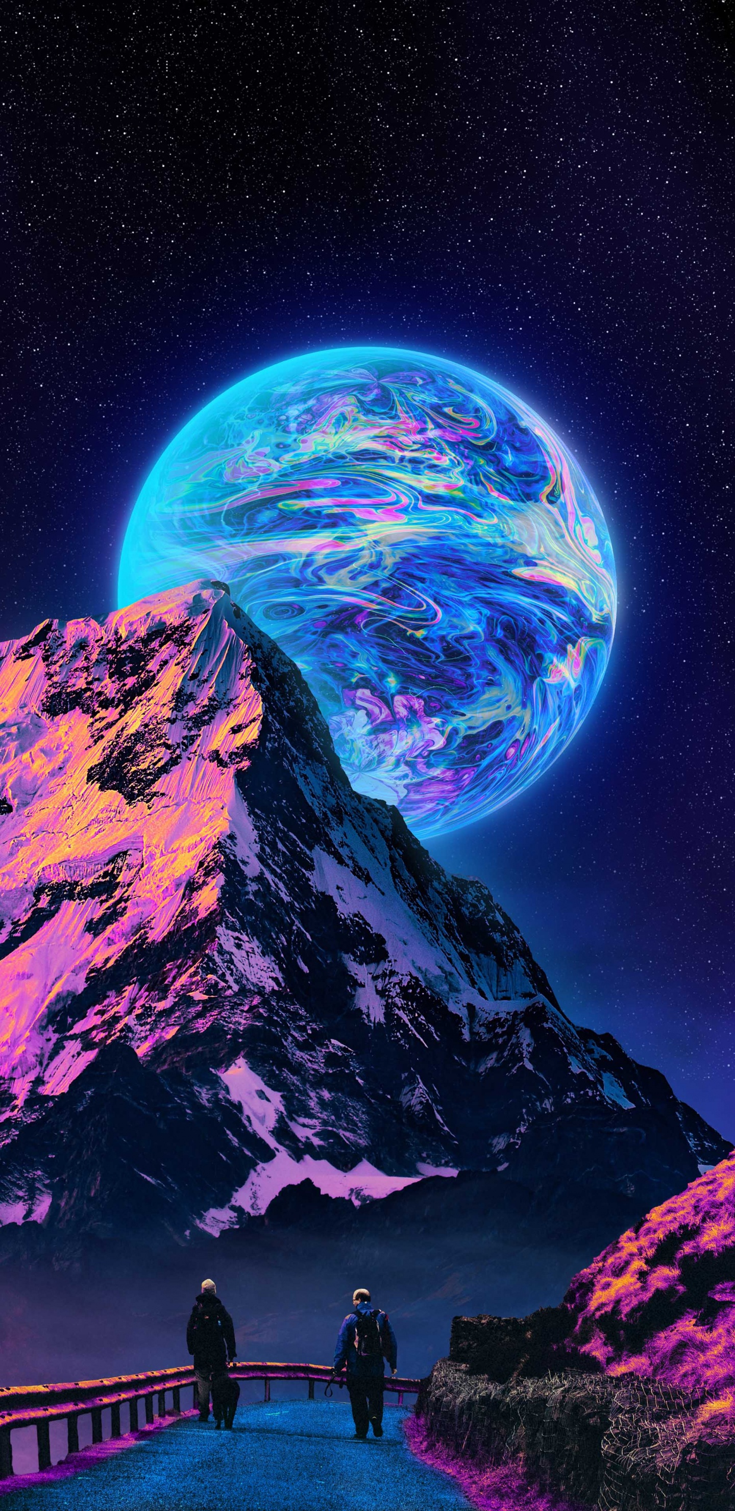 Обои природа, атмосфера, мир, свет, синий в разрешении 1440x2960