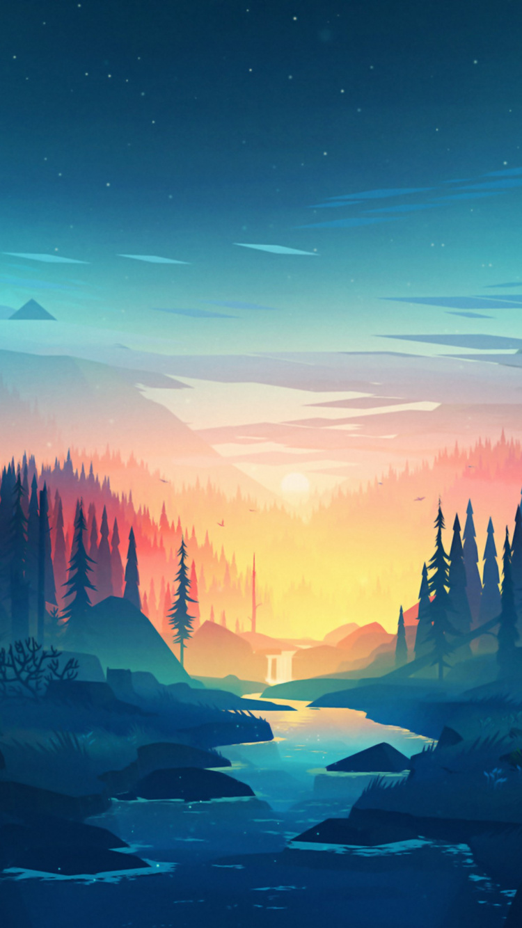 Обои природа, атмосфера, биом, художник, артист в разрешении 750x1334