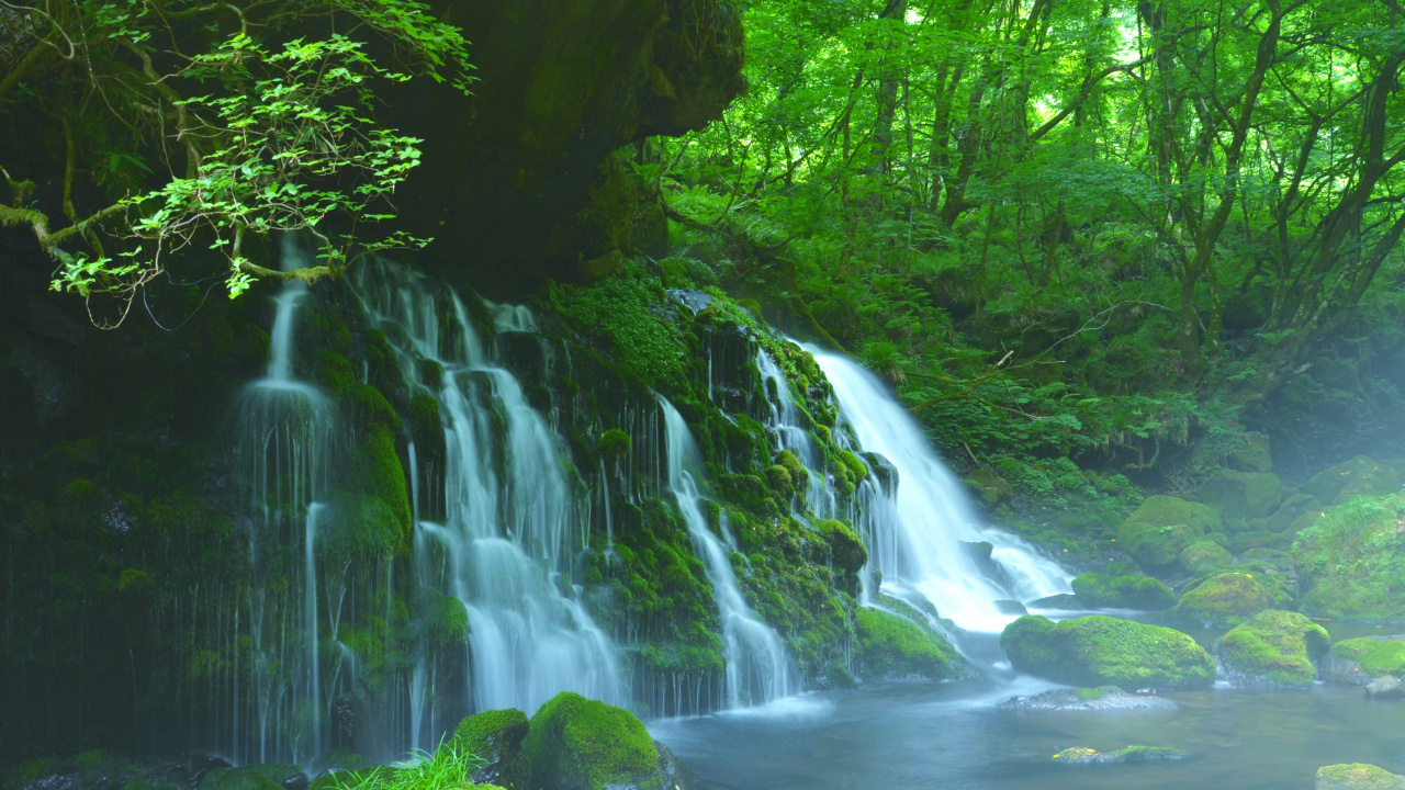 Обои водопад, природный заповедник, природа, водоток, гидроресурсы в разрешении 1280x720