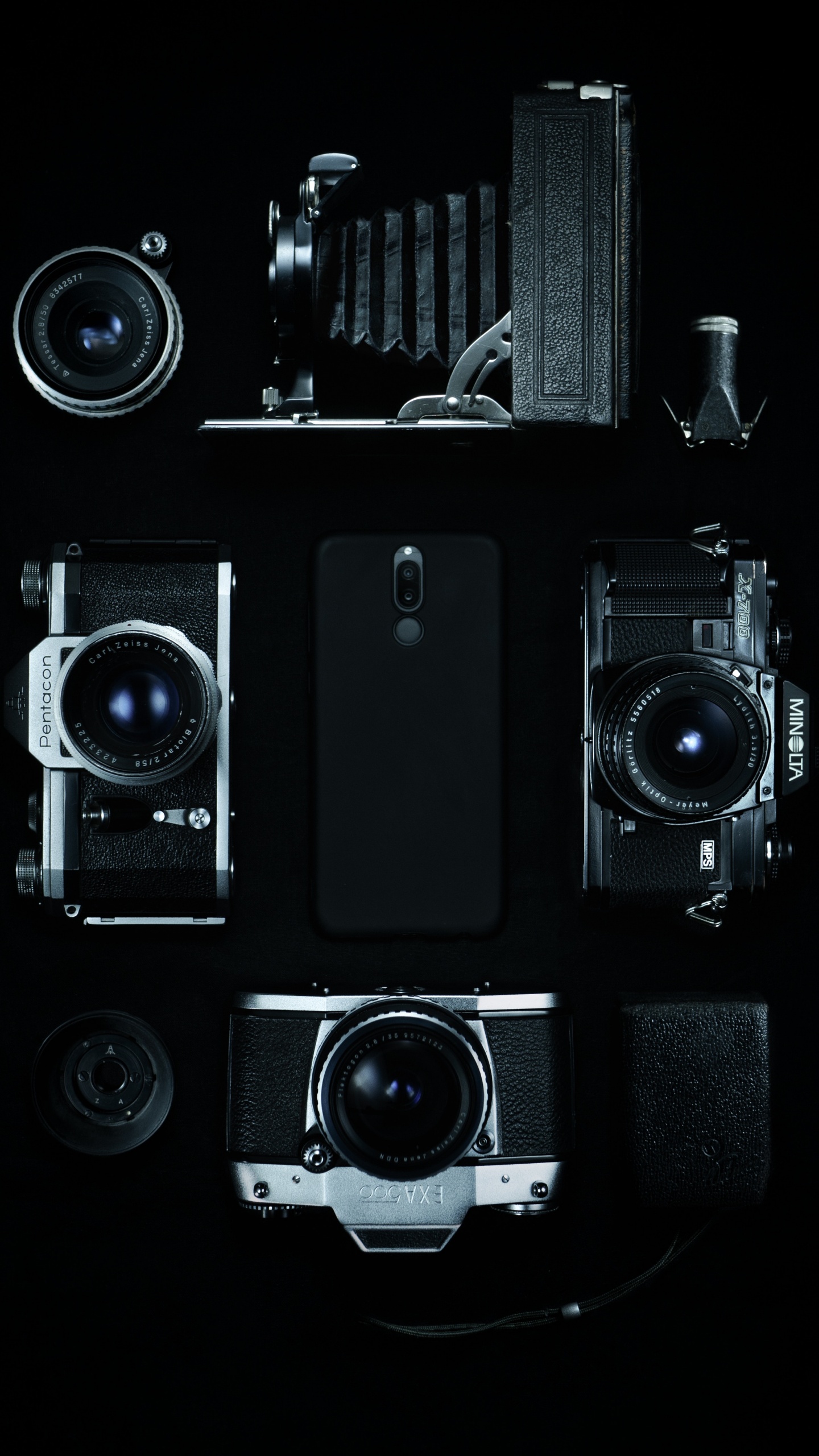 Обои камера, цифровой фотоаппарат, оптика камеры, электроника, звуковое оборудование в разрешении 1440x2560