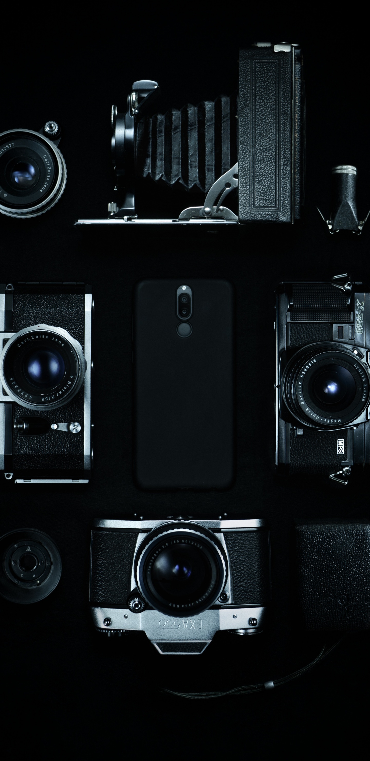 Обои камера, цифровой фотоаппарат, оптика камеры, электроника, звуковое оборудование в разрешении 1440x2960