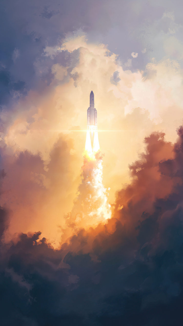 Обои Ариана 5, arianegroup, ракета, облако, атмосфера в разрешении 750x1334