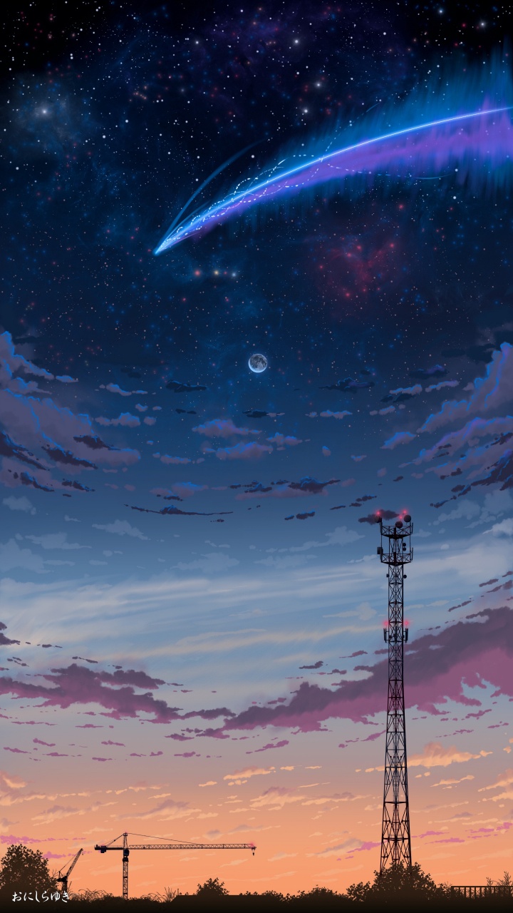 Обои атмосфера, сумрак, облако, космос, ночь в разрешении 720x1280
