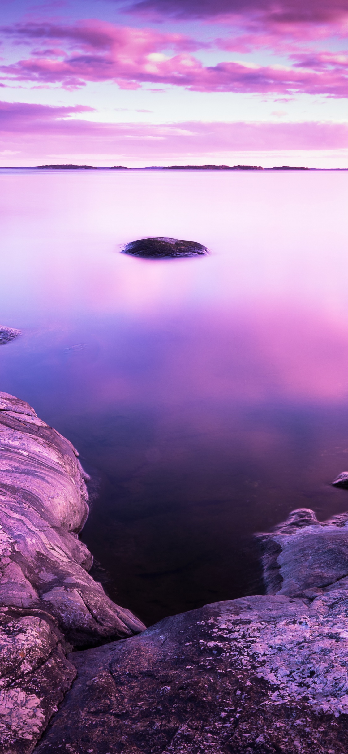Обои водоем, природа, природный ландшафт, пурпур, море в разрешении 1125x2436