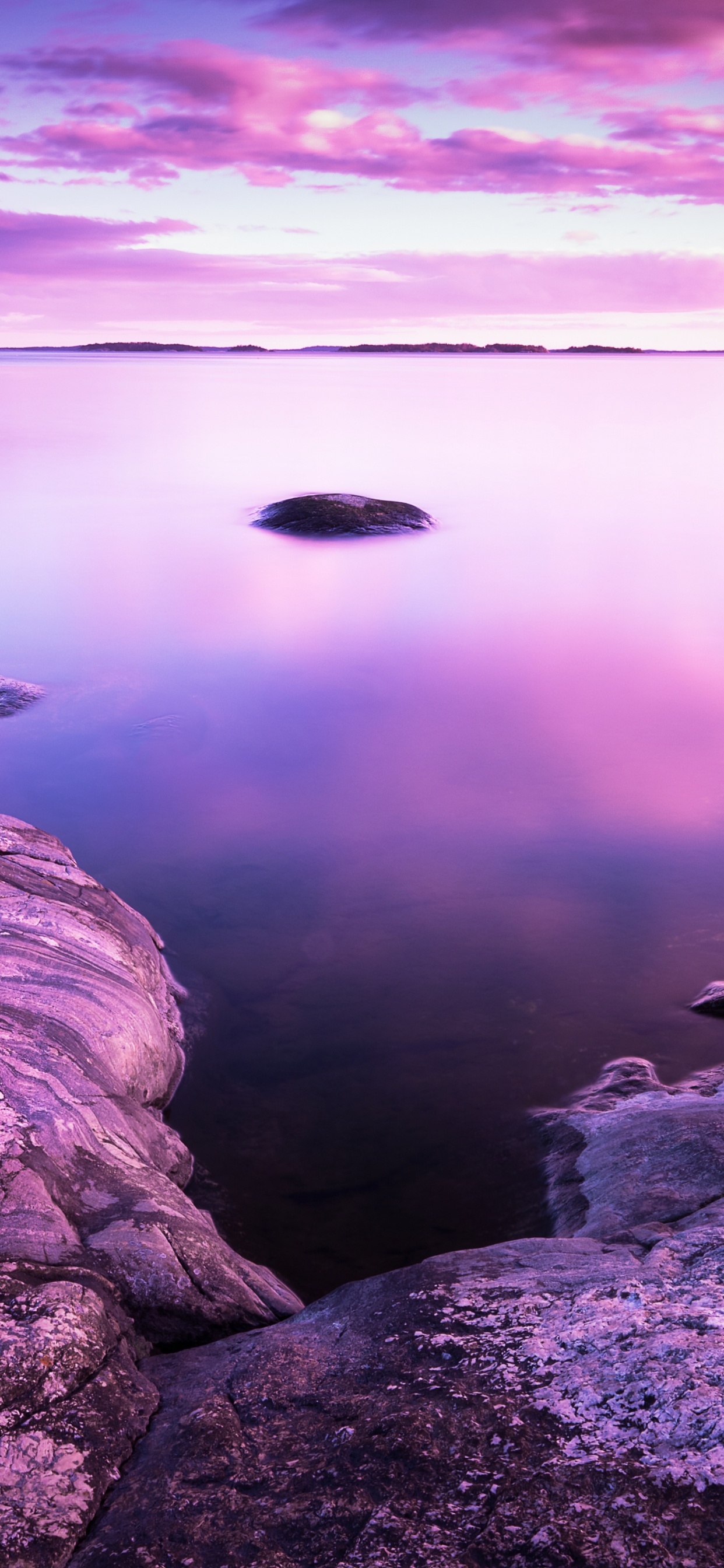 Обои водоем, природа, природный ландшафт, пурпур, море в разрешении 1242x2688