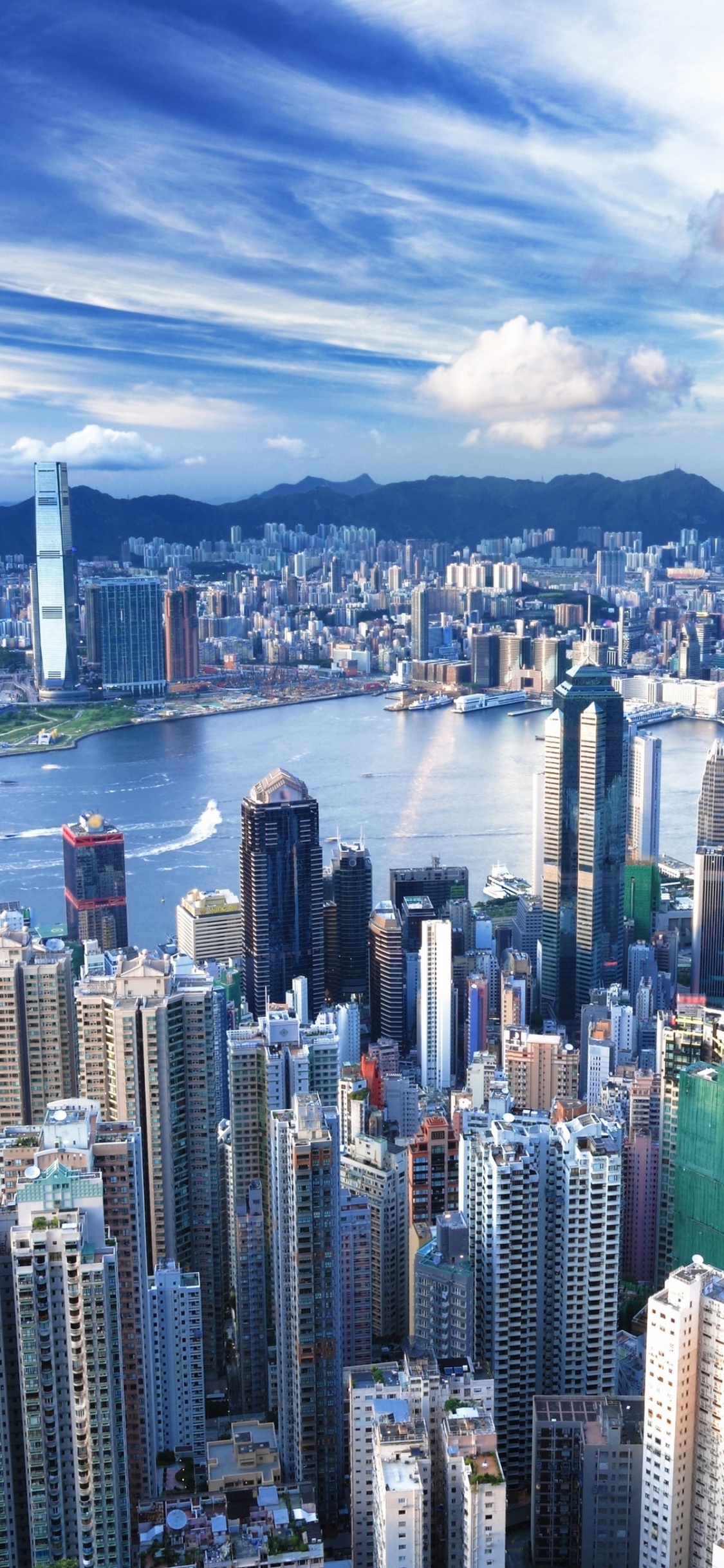 Обои Гонконг, городской пейзаж, город, городской район, метрополия в разрешении 1125x2436