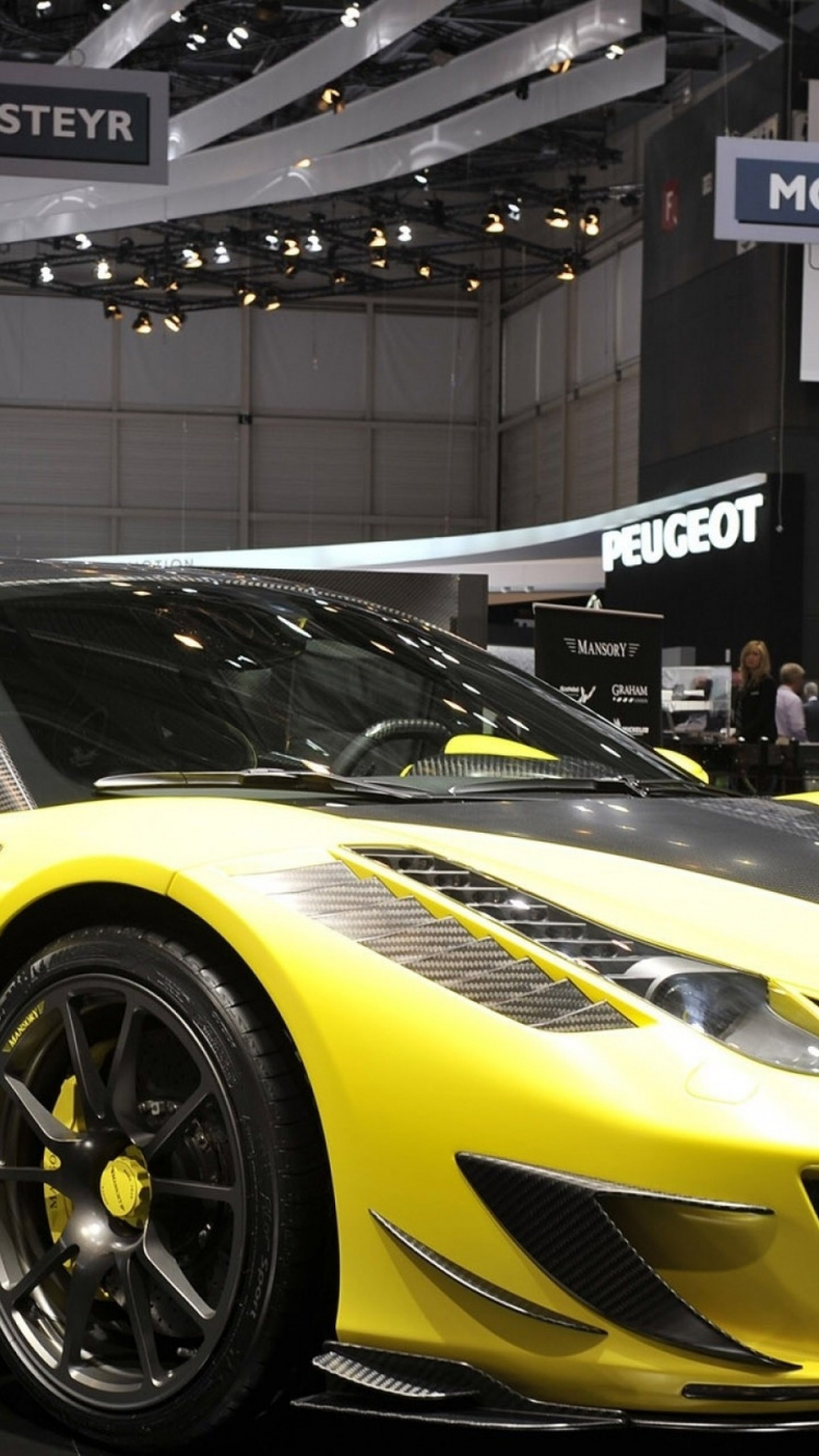 Обои женевский автосалон, Феррари 458, суперкар, наземный транспорт, моторный транспорт в разрешении 750x1334