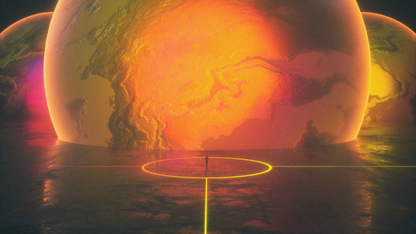 Обои атмосфера, земля, арт, свет, сфера в разрешении 1366x768