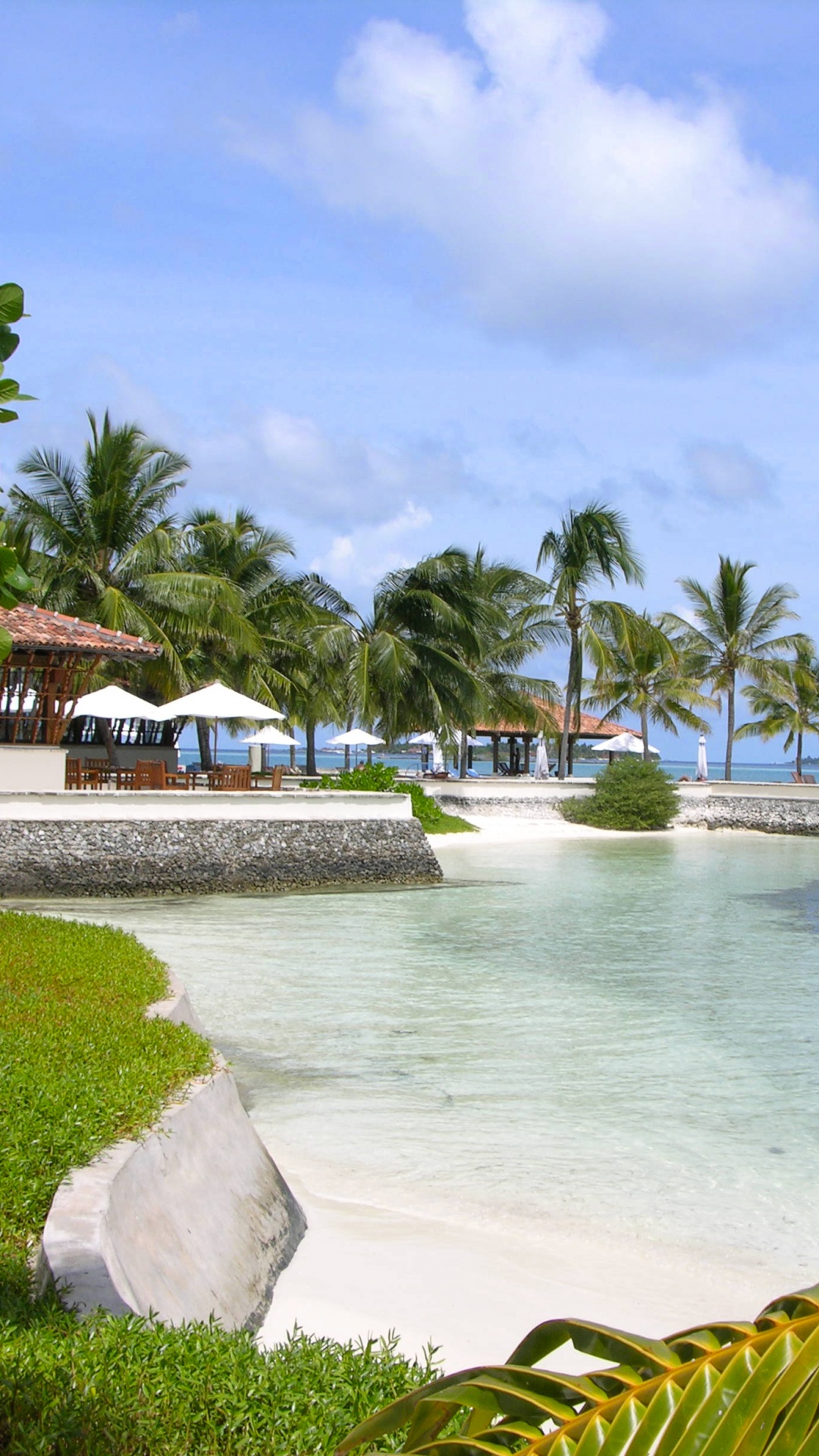 Обои прибежище, плавательный бассейн, тропическая зона, Карибский бассейн, отпуск в разрешении 1080x1920