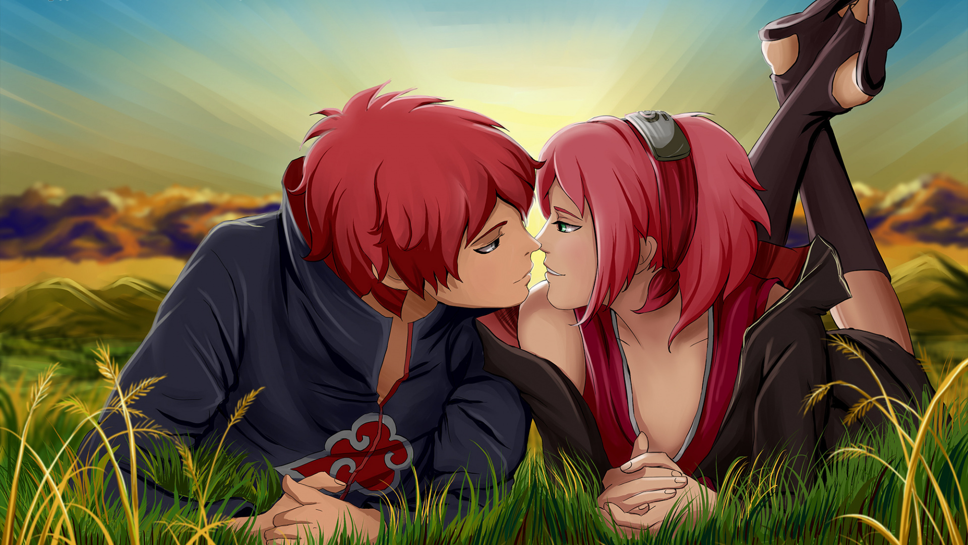 Обои мультфильм, пара, аниме, роман, мультик в разрешении 1920x1080