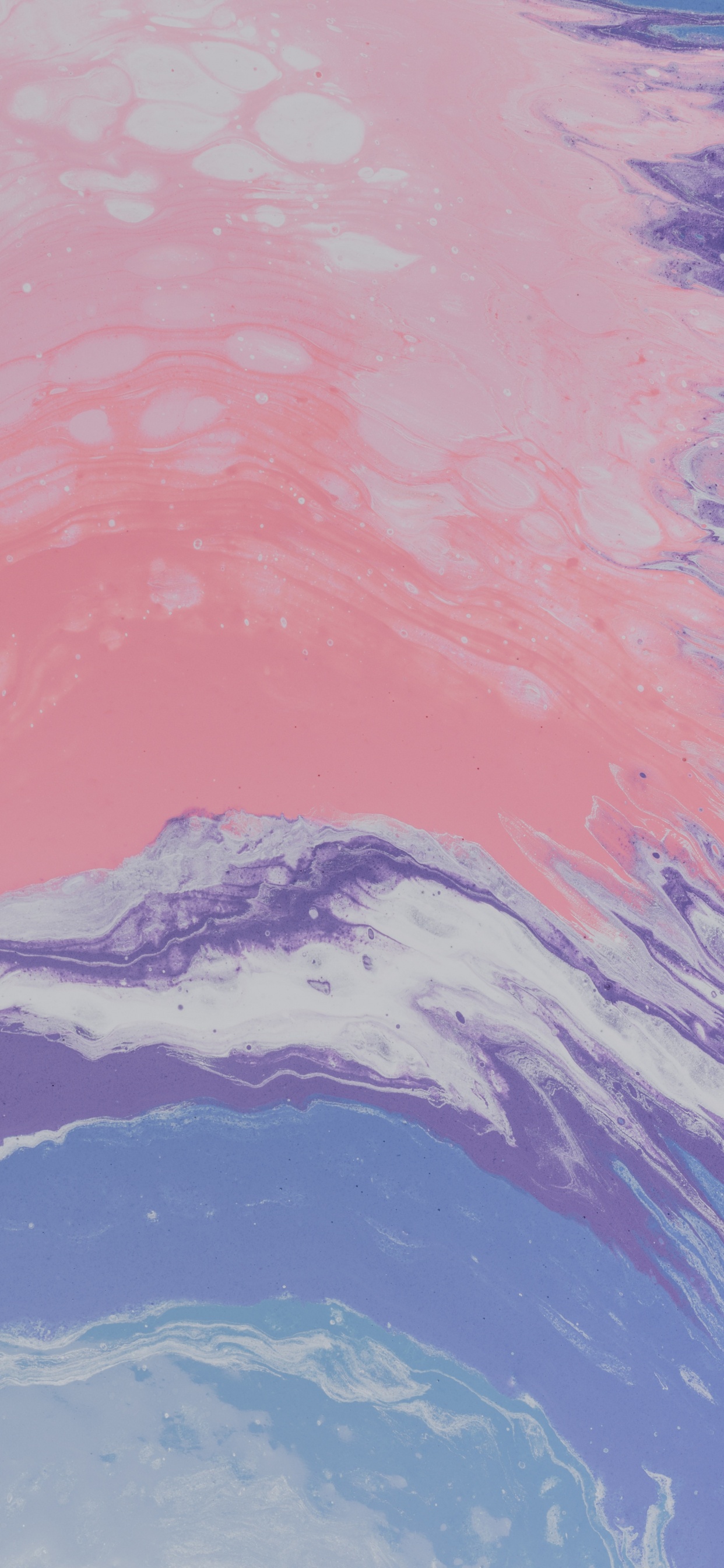Обои акриловая краска, синий, вода, розовый, пурпур в разрешении 1242x2688