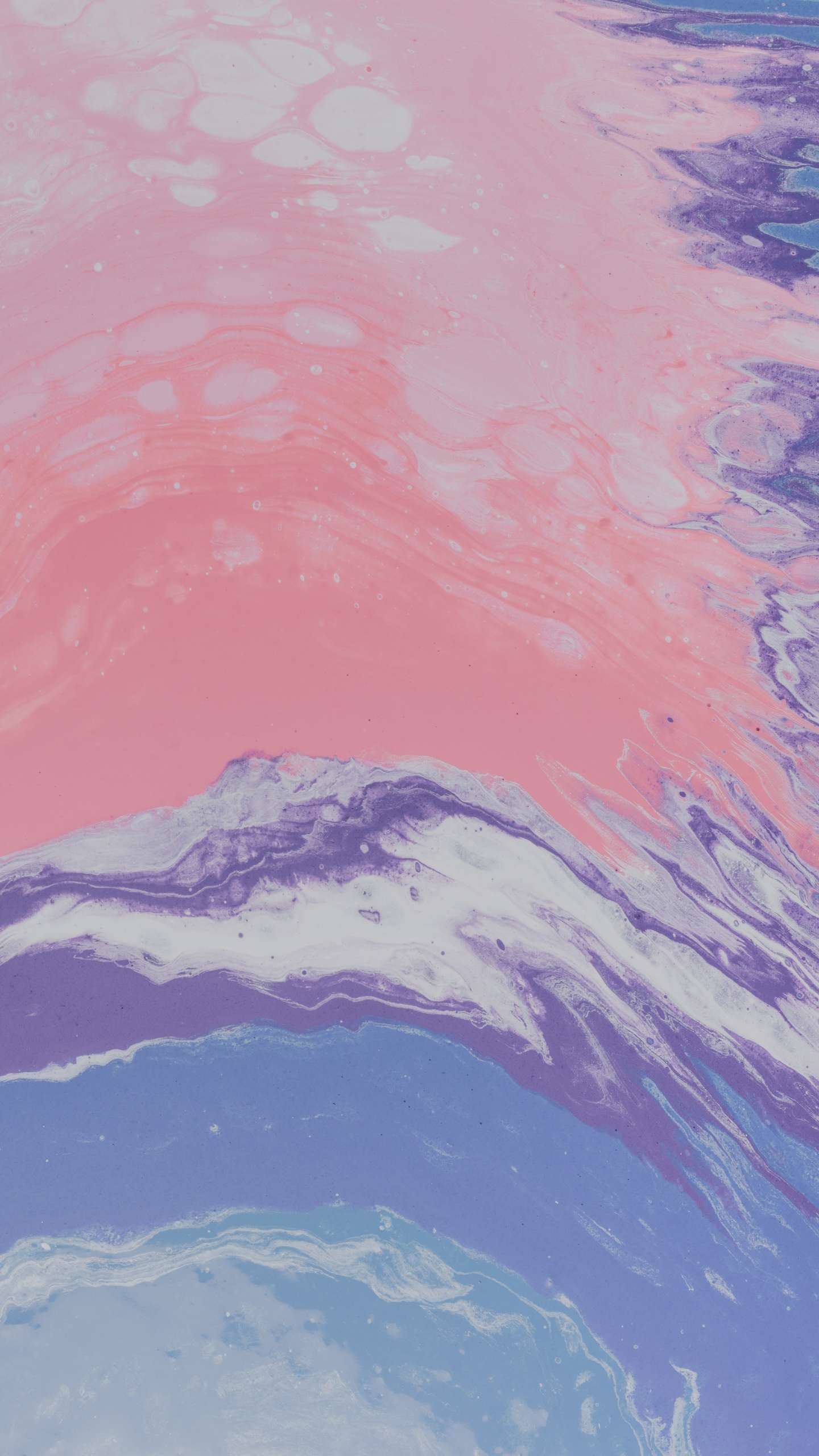 Обои акриловая краска, синий, вода, розовый, пурпур в разрешении 1440x2560