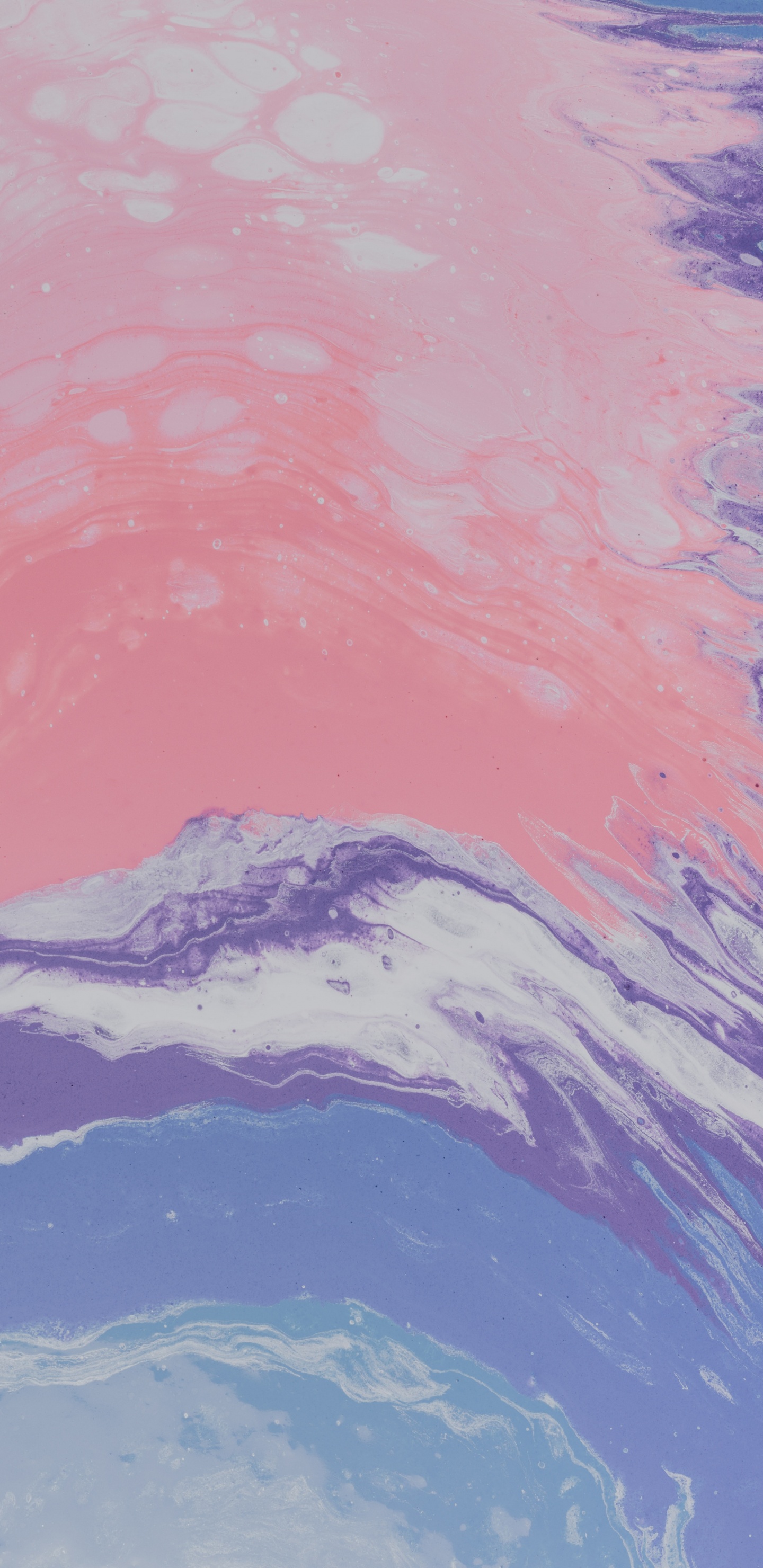 Обои акриловая краска, синий, вода, розовый, пурпур в разрешении 1440x2960