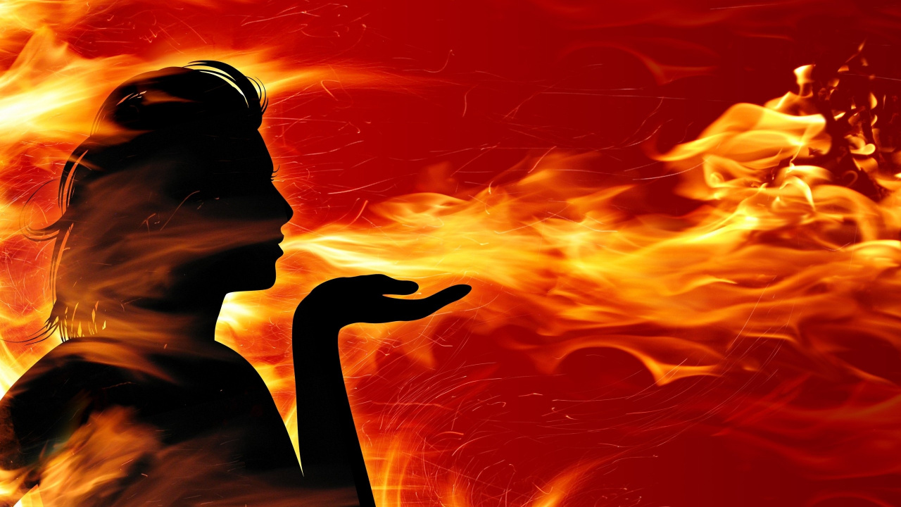 Обои огонь, тепло, сгорание, спецэффекты, красный цвет в разрешении 1280x720