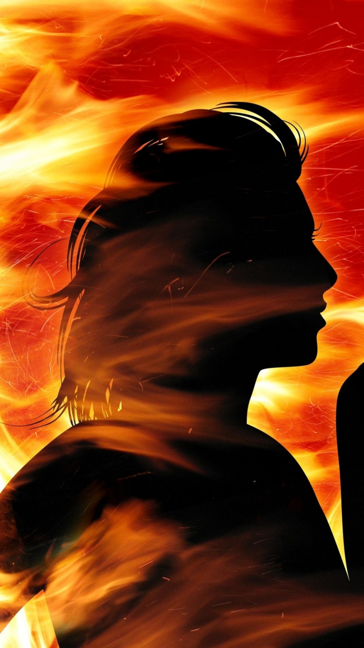 Обои огонь, тепло, сгорание, спецэффекты, красный цвет в разрешении 750x1334