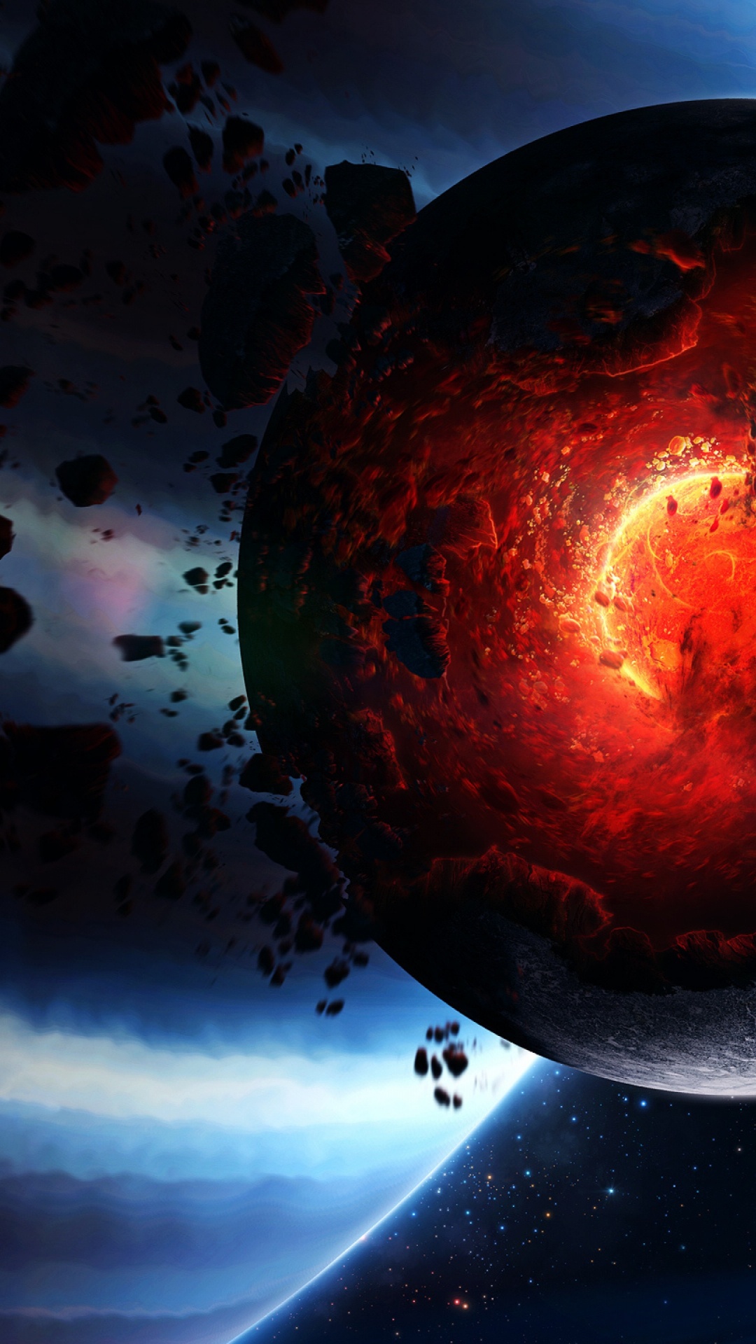 Обои космос, космическое пространство, планета, астрономический объект, атмосфера в разрешении 1080x1920