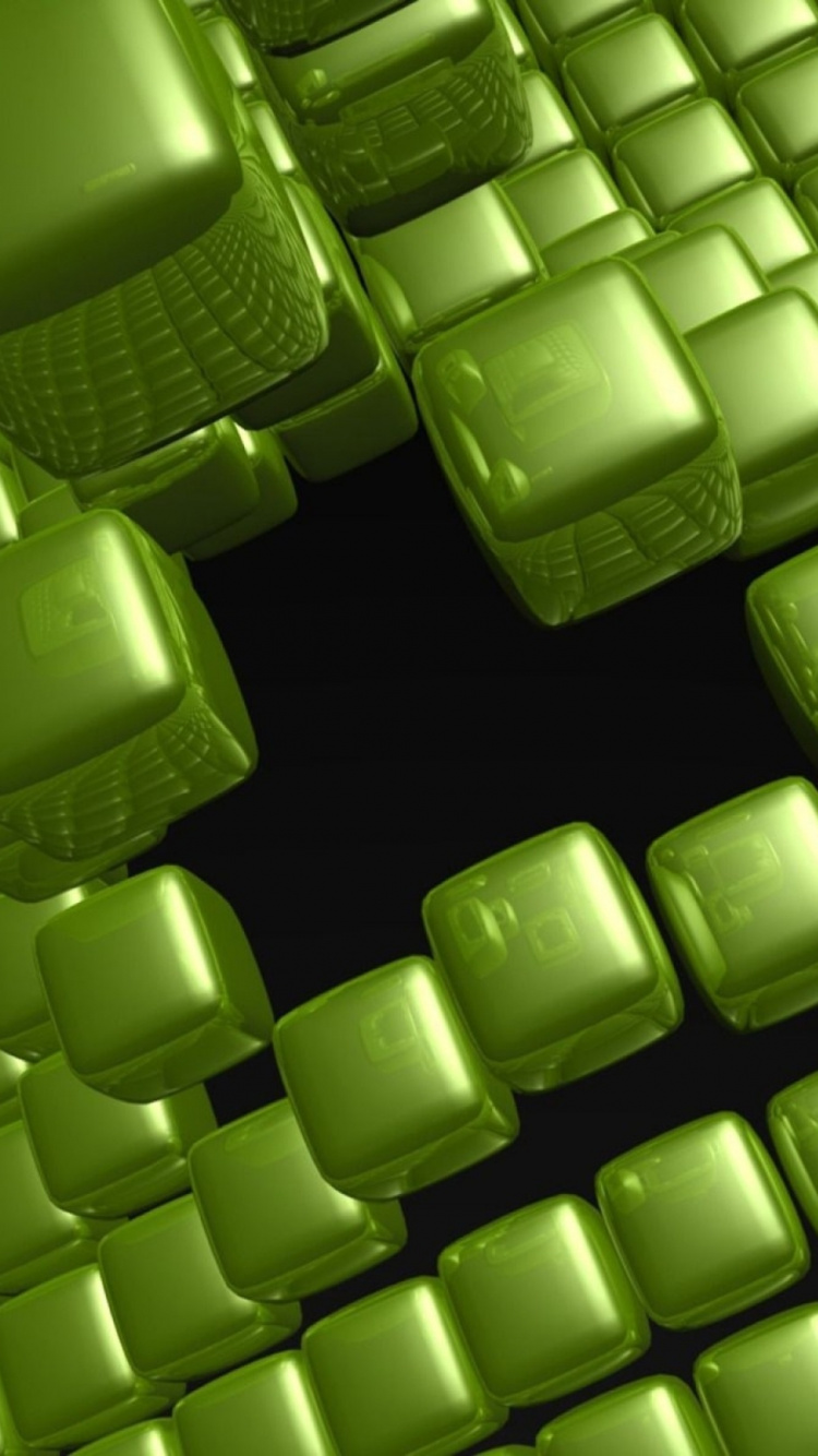 Обои графика, трех мерное пространство, цифровое искусство, арт, куб в разрешении 750x1334