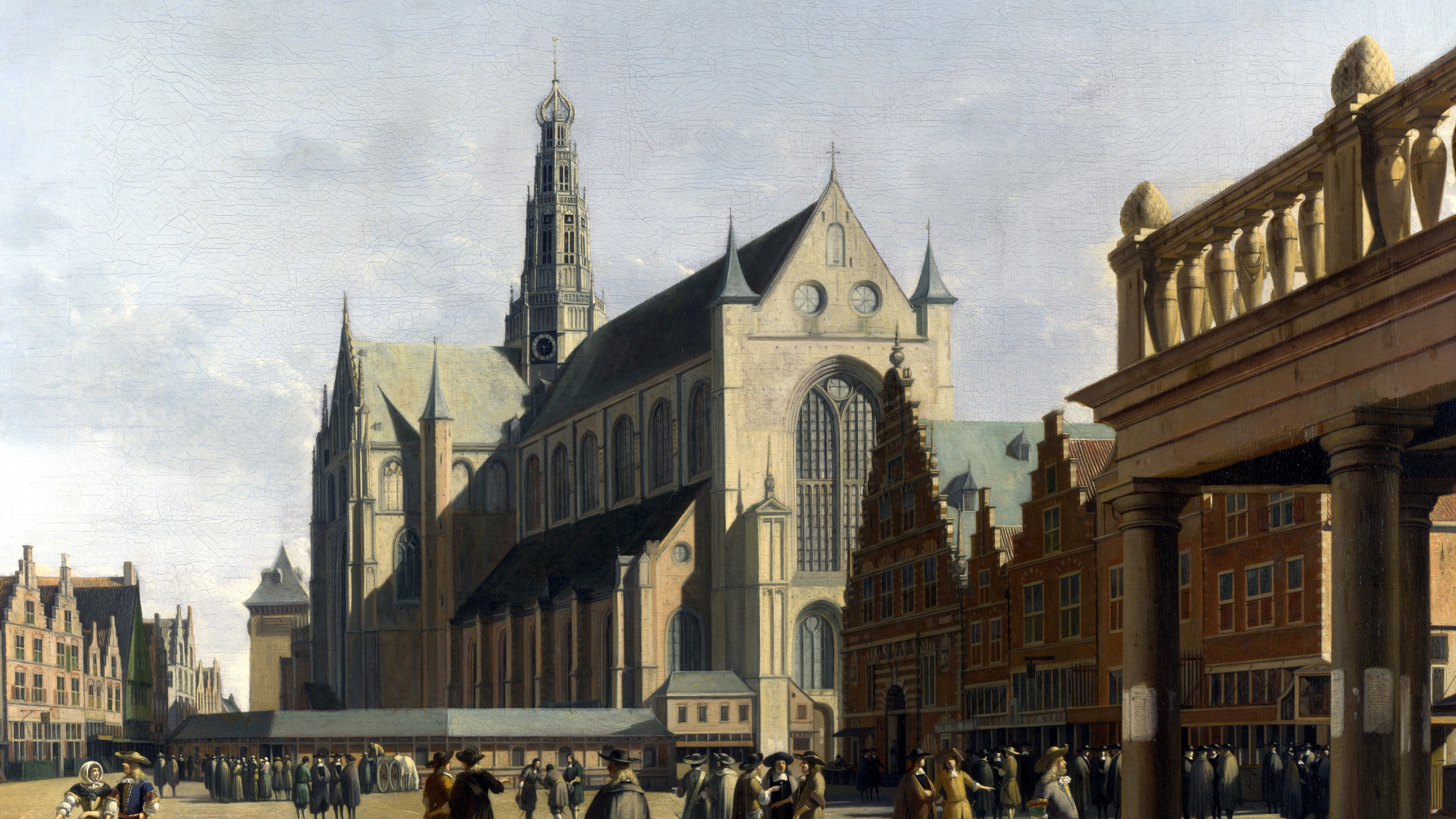 Обои живопись, ориентир, здание, город, фасад в разрешении 3840x2160