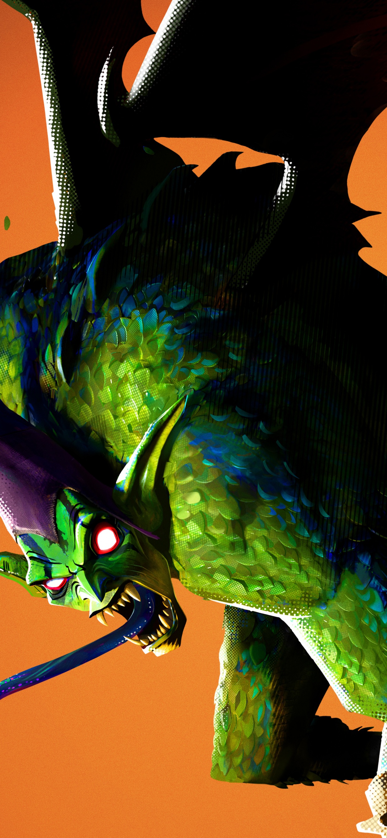 Обои зеленый гоблин, человек-паук, комиксы Марвел, зеленый, дракон в разрешении 1242x2688