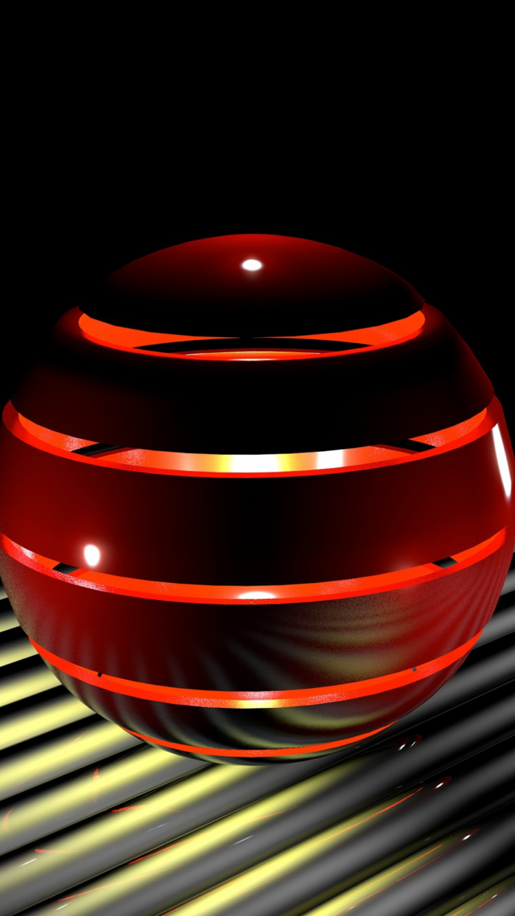 Обои красный цвет, свет, сфера, мяч, трех мерное пространство в разрешении 750x1334