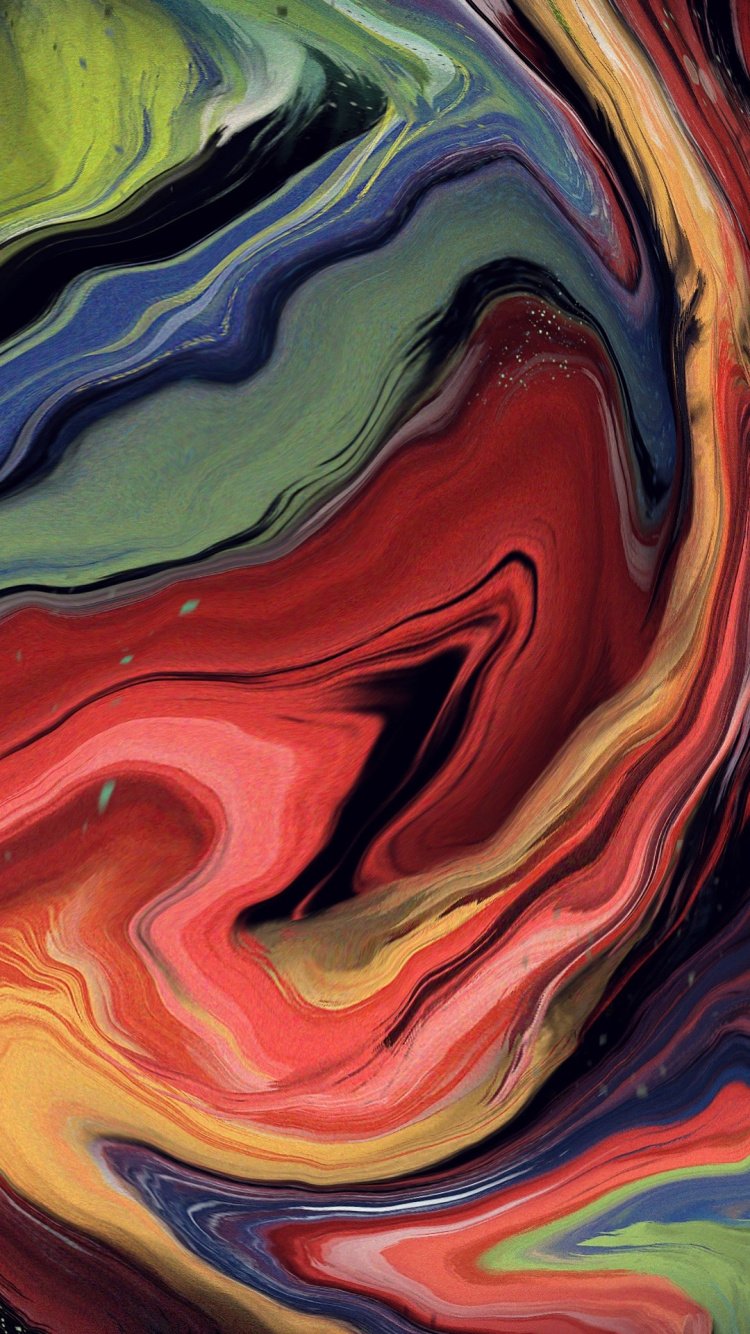 Обои жидкая краска искусство, абстрактное искусство, арт, живопись, эстамп в разрешении 750x1334