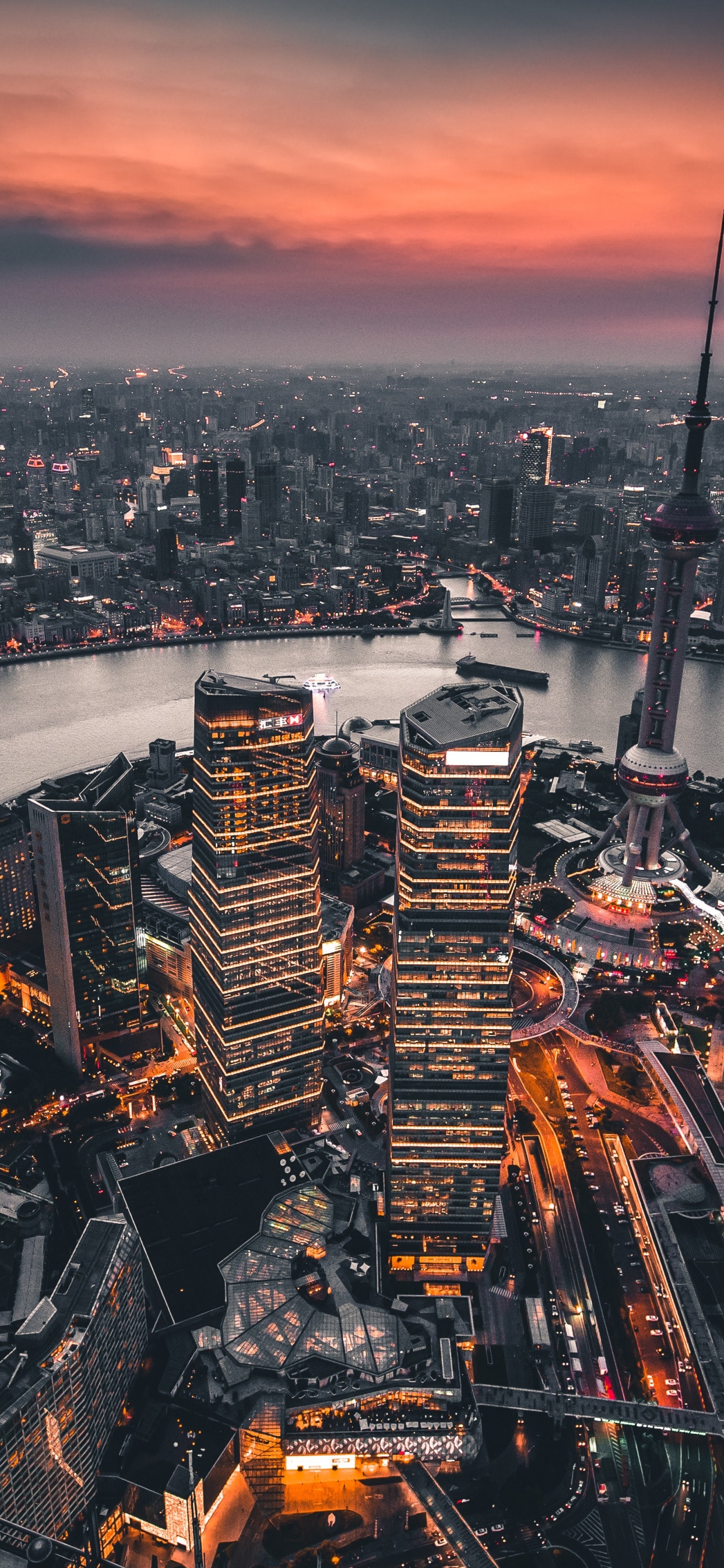 Обои городской пейзаж, город, городской район, метрополия, линия горизонта в разрешении 1242x2688