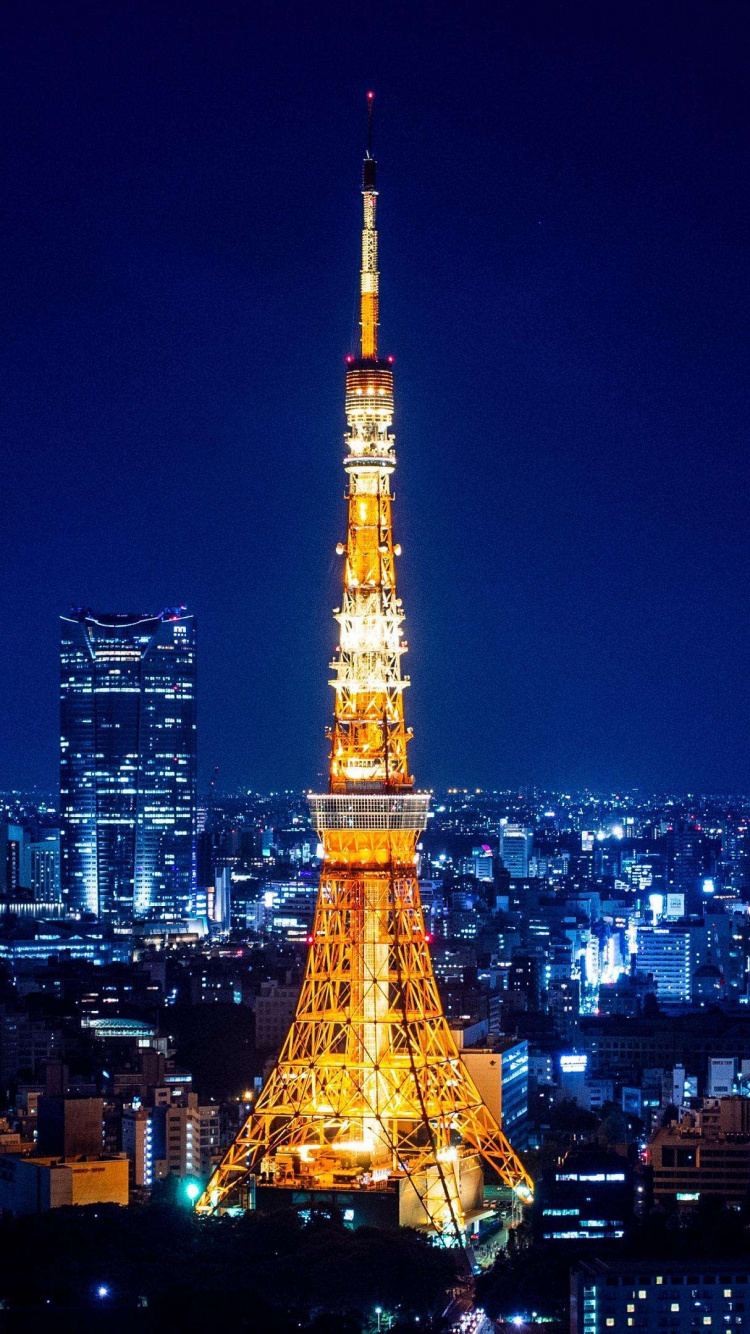 Обои вышка, ориентир, город, городской пейзаж, небоскреб в разрешении 750x1334