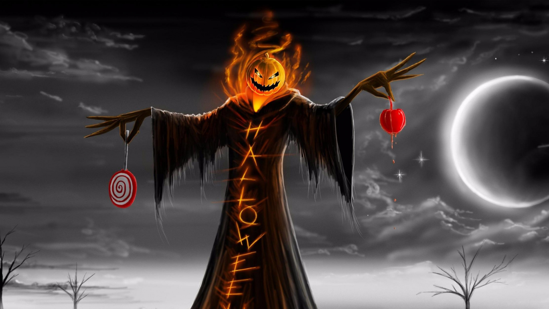 Обои демон, темнота, мифология, небо, сверхъестественное существо в разрешении 1920x1080