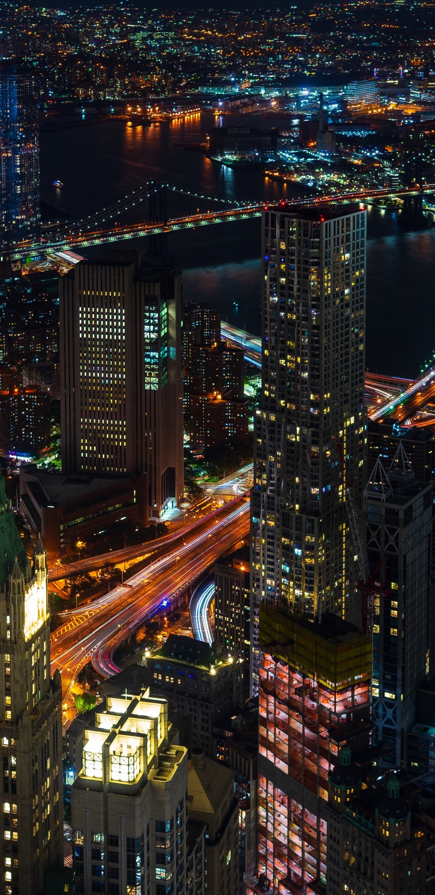 Обои небоскреб, городской пейзаж, метрополия, городской район, город в разрешении 1440x2960