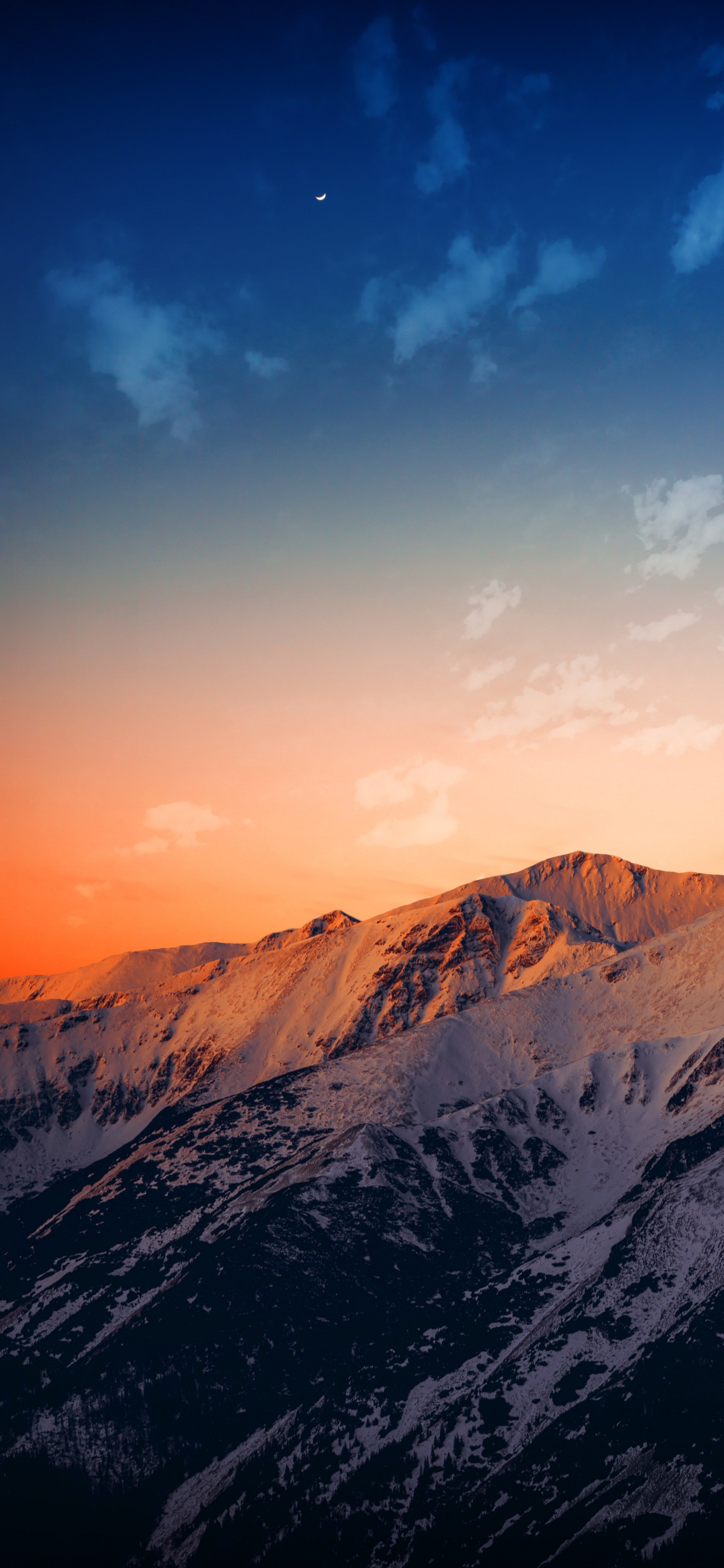 Обои облако, атмосфера, гора, экорегион, послесвечение в разрешении 1242x2688