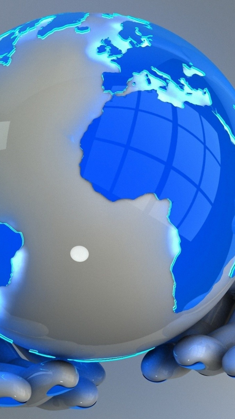 Обои синий, земля, шар, мир, карта мира в разрешении 750x1334