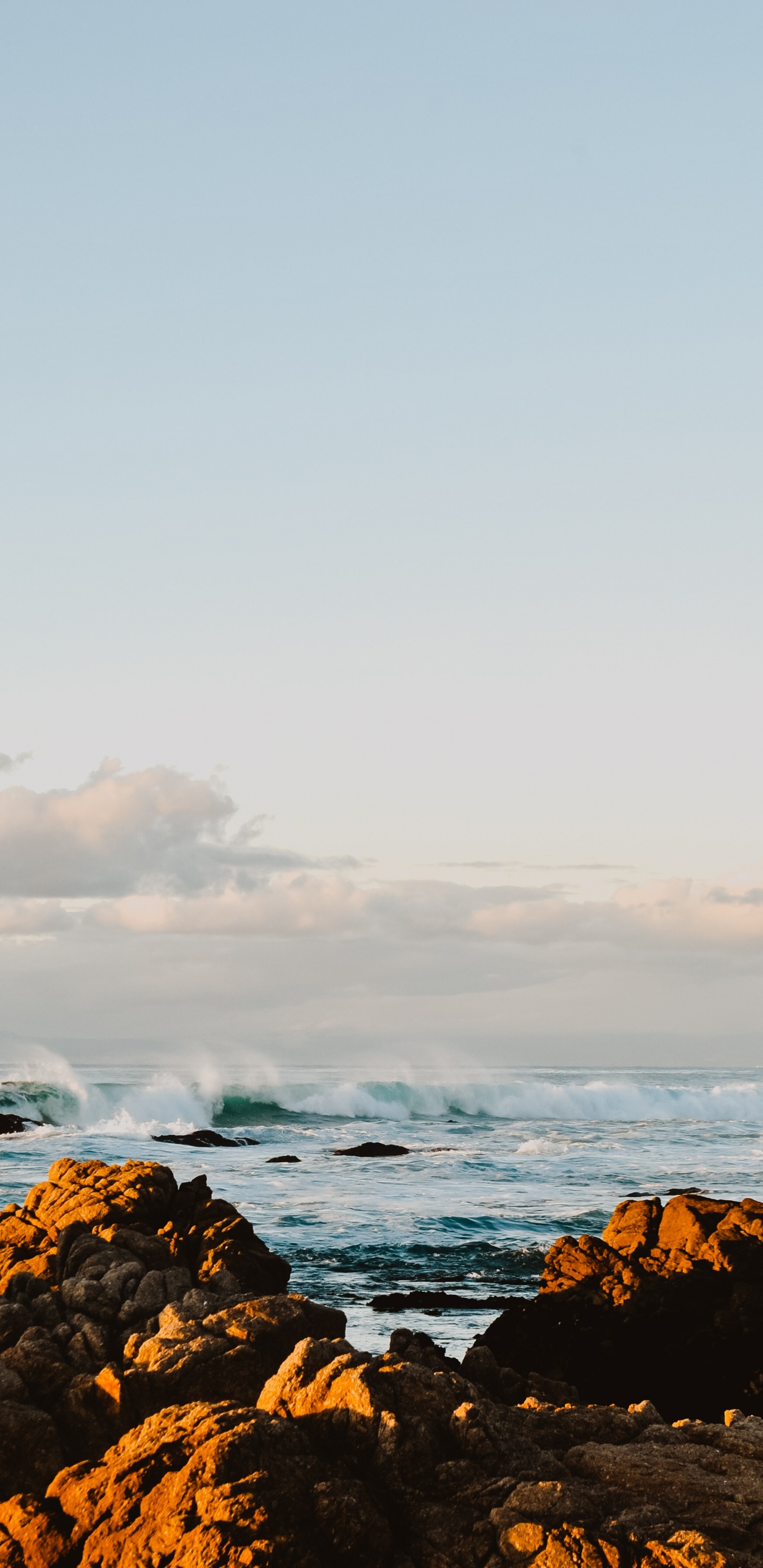 Обои водоем, море, волна, океан, горизонт в разрешении 1440x2960