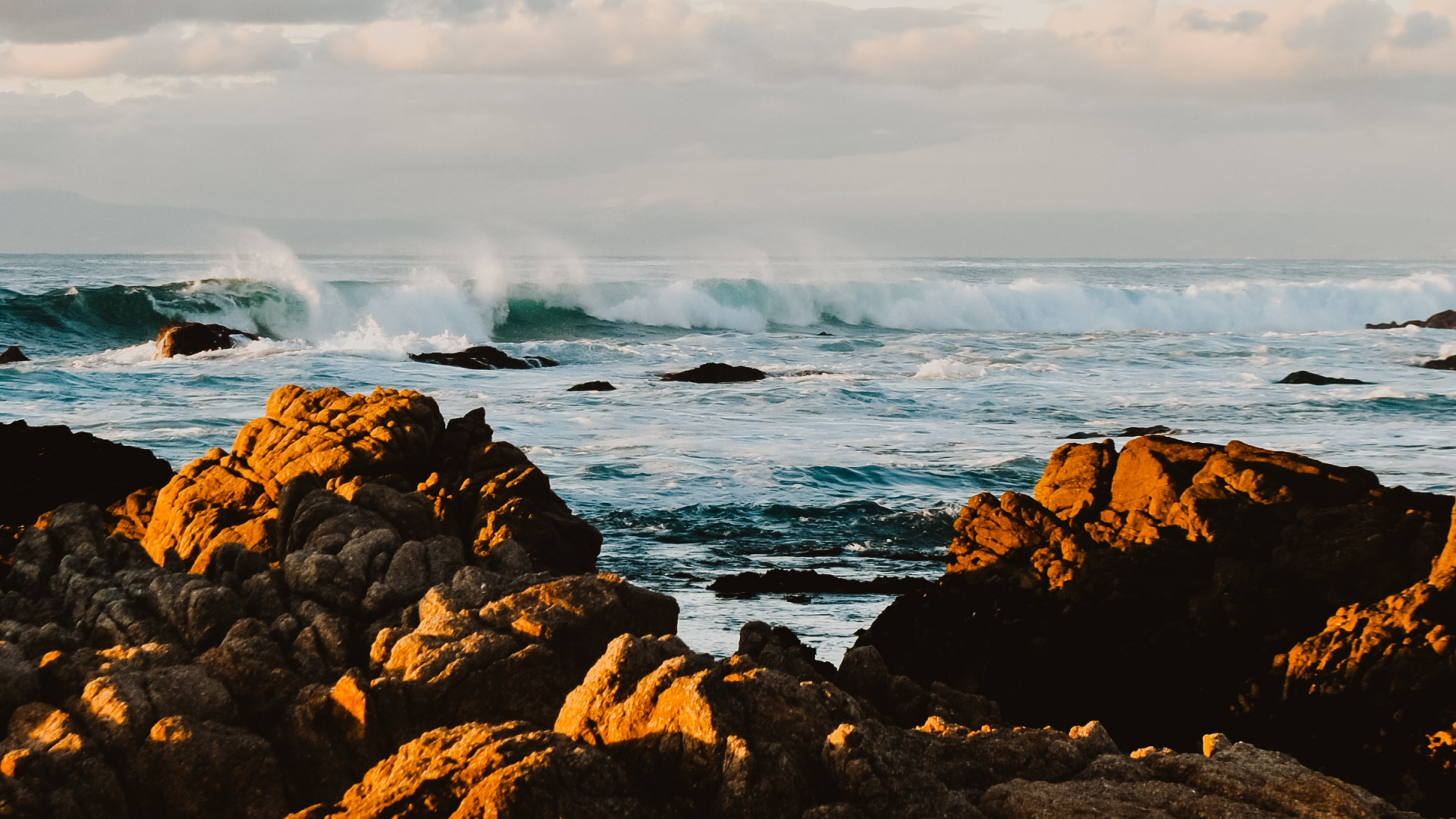 Обои водоем, море, волна, океан, горизонт в разрешении 1920x1080