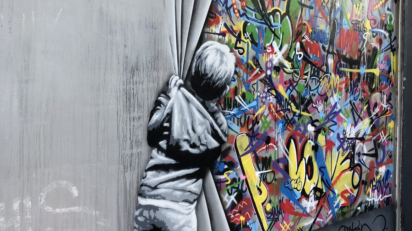 Обои Майами, уличное искусство, арт, граффити, живопись в разрешении 1366x768