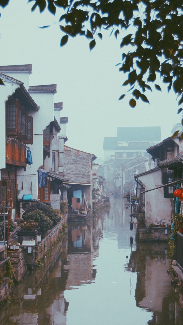 Обои Шаосин Китай, Шаосин, городок, водный путь, соседство в разрешении 720x1280