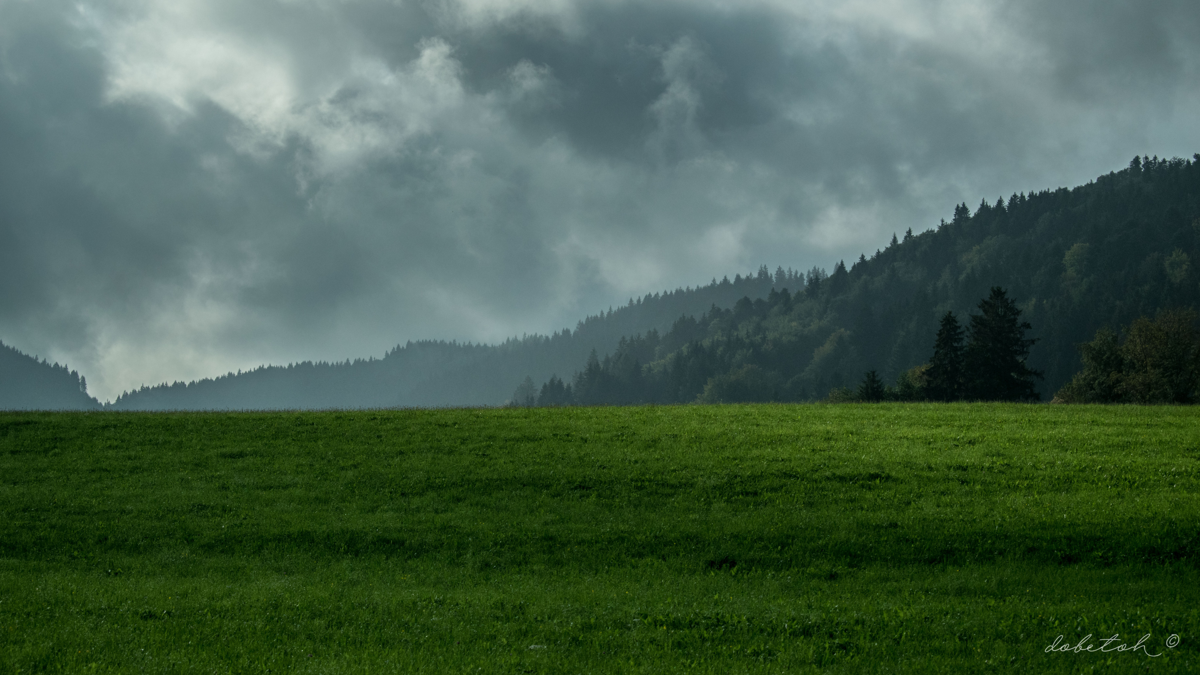 Обои растительность, дымка, горный рельеф, природный ландшафт, биом в разрешении 3840x2160