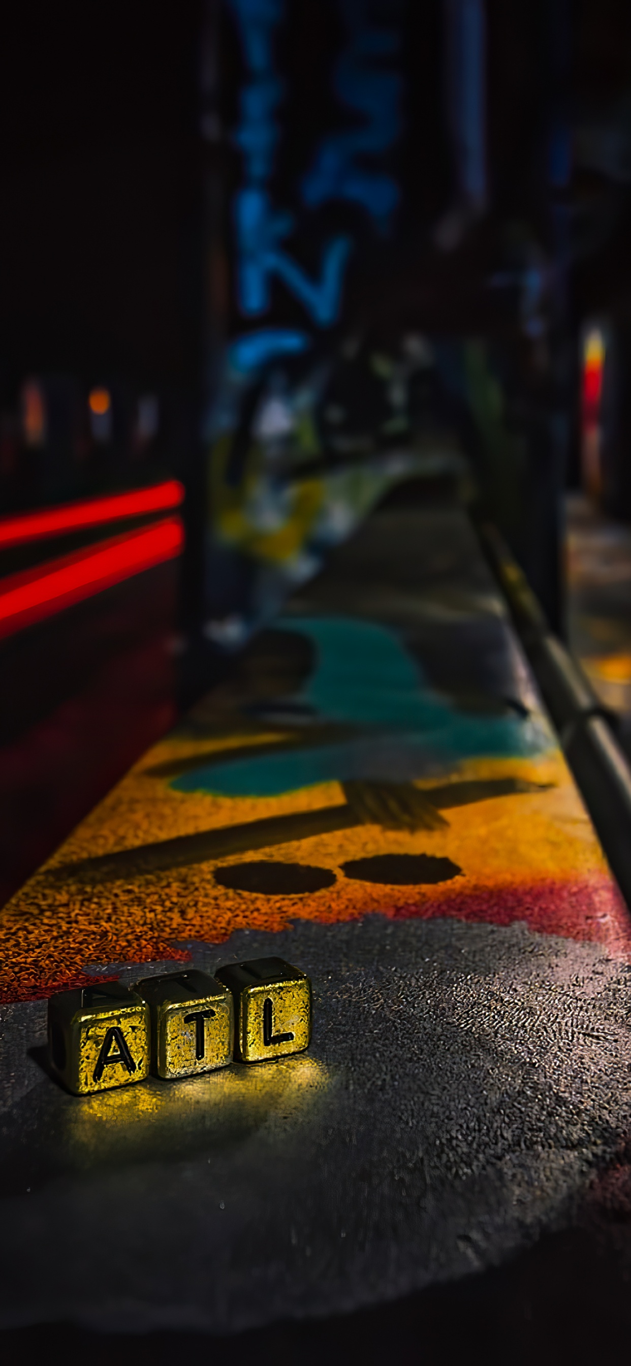 Обои визуальное искусство, автомобильное освещение, дорожное покрытие, асфальт, арт в разрешении 1242x2688