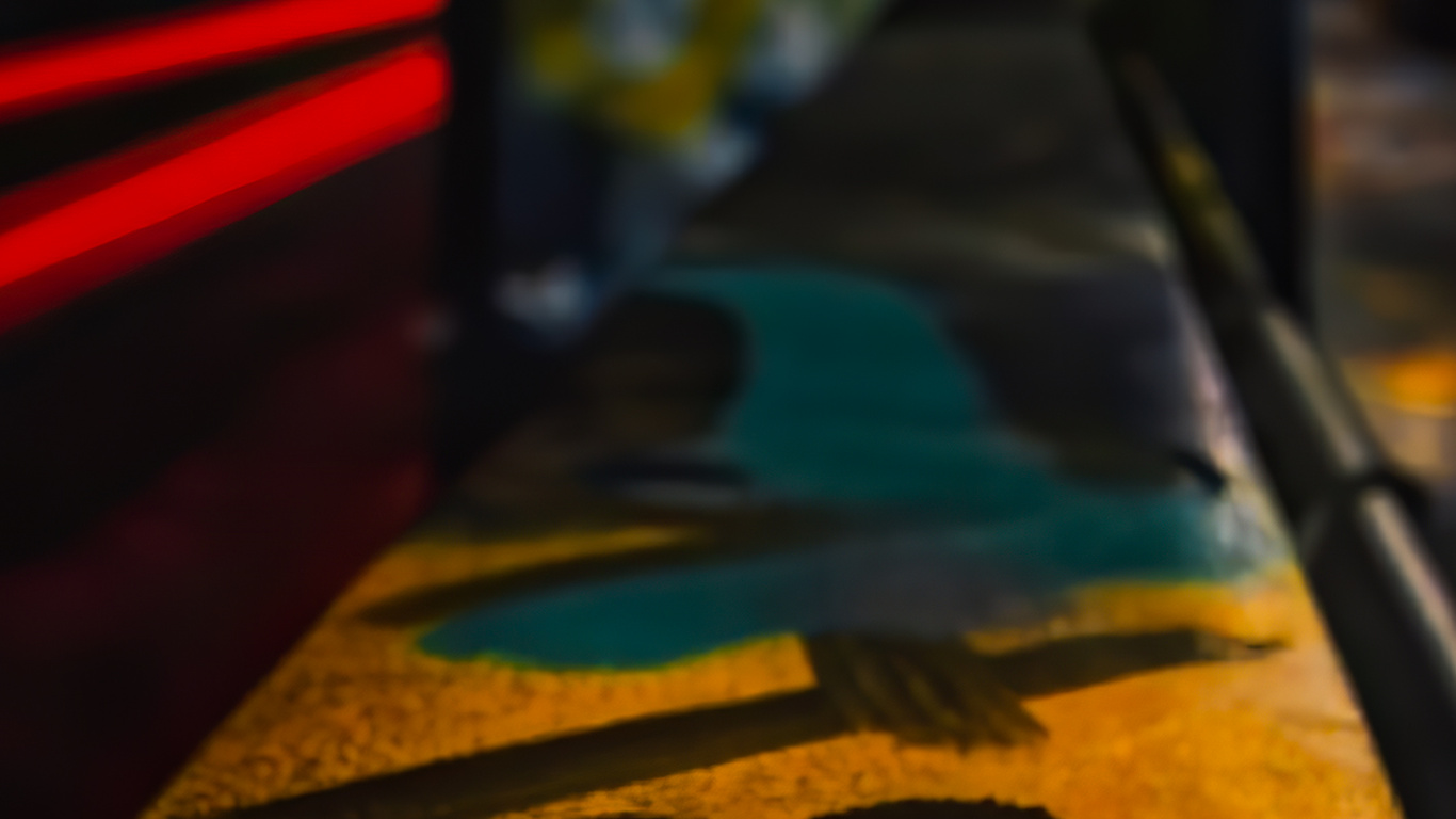 Обои визуальное искусство, автомобильное освещение, дорожное покрытие, асфальт, арт в разрешении 1366x768