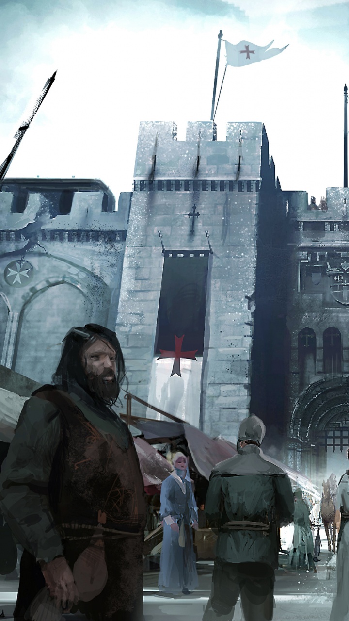 Обои ассасин концепт-арт, assassins creed, Assassins Creed III, концепт арт, арт в разрешении 720x1280