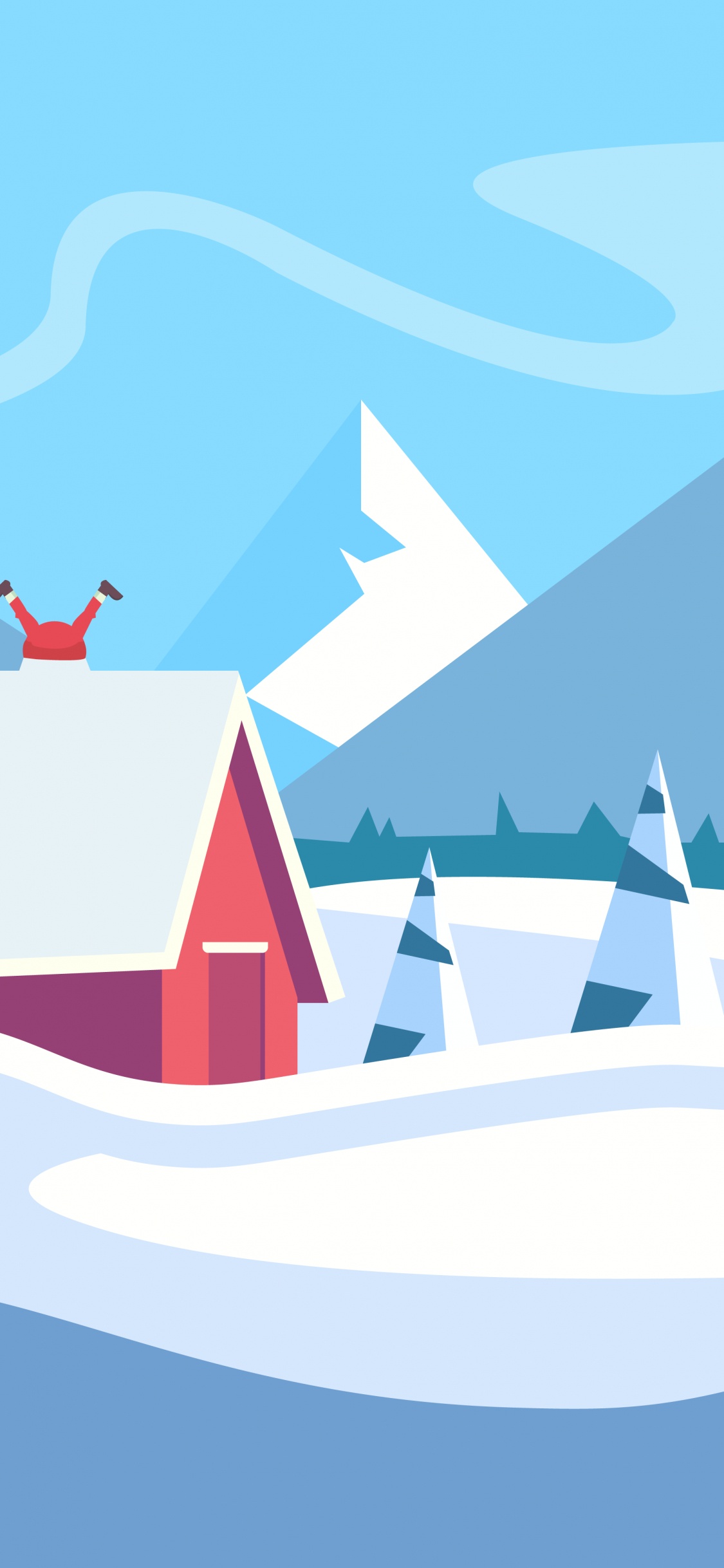 Обои лазурный, склон, треугольник, прямоугольник, электрик в разрешении 1125x2436