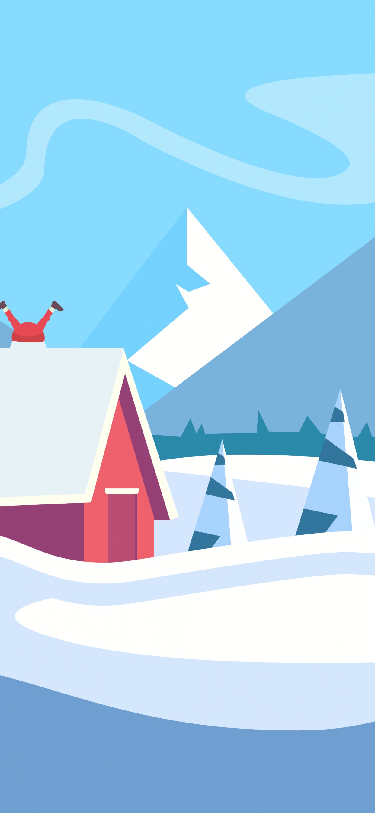 Обои лазурный, склон, треугольник, прямоугольник, электрик в разрешении 1242x2688