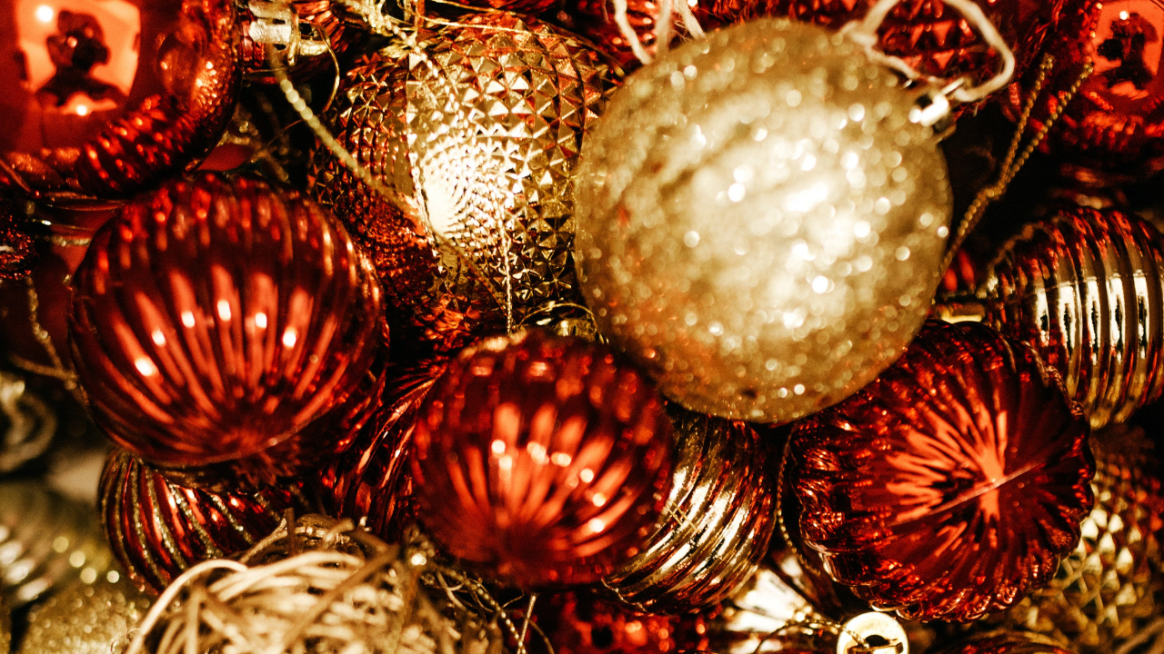 Обои Рождественский день, елка, рождественский орнамент, орнамент, Сочельник в разрешении 1280x720